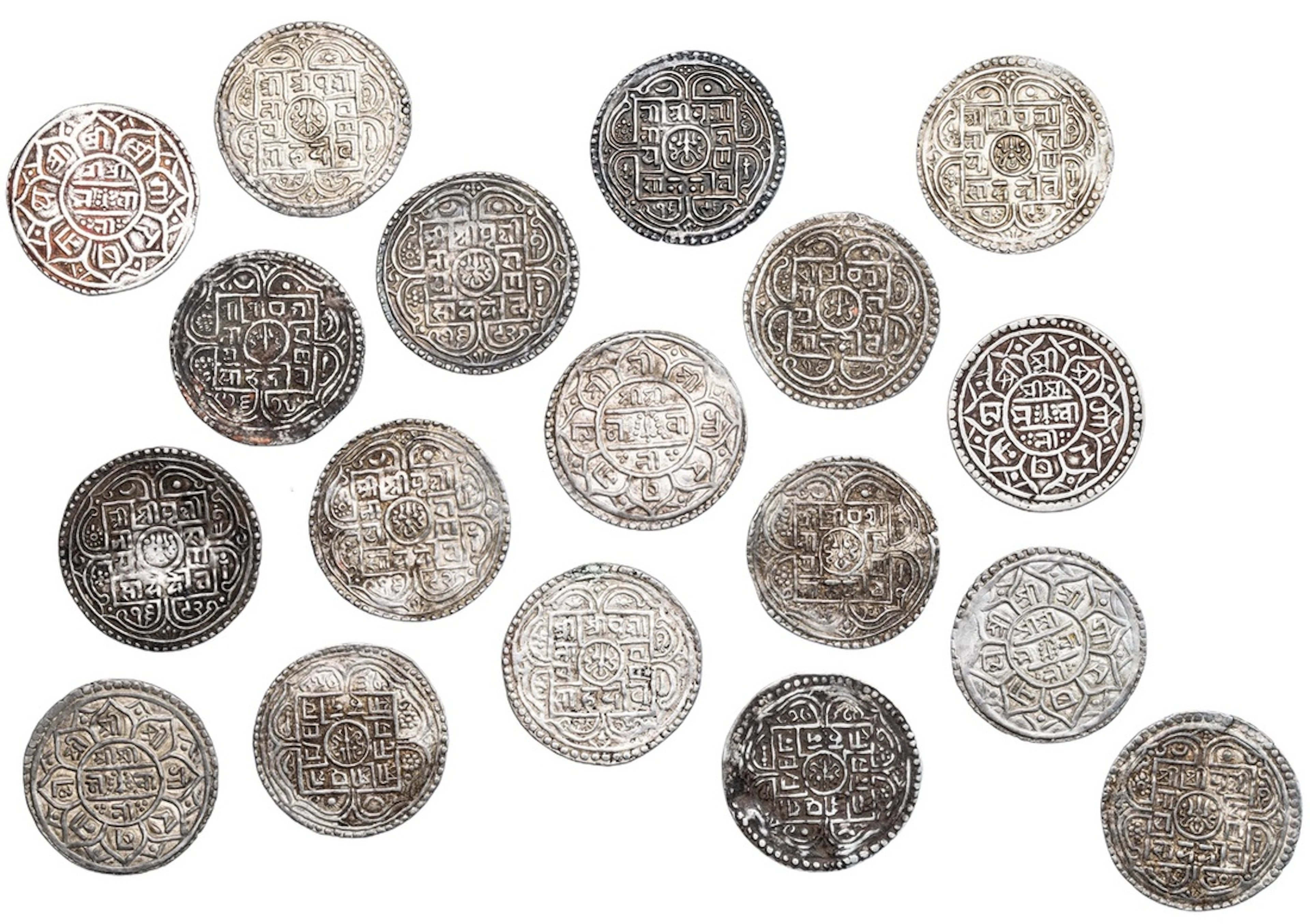 Nepal, Prithvi Narayan Shah (1742-1775), Mohar (18), SE 1678 (6)