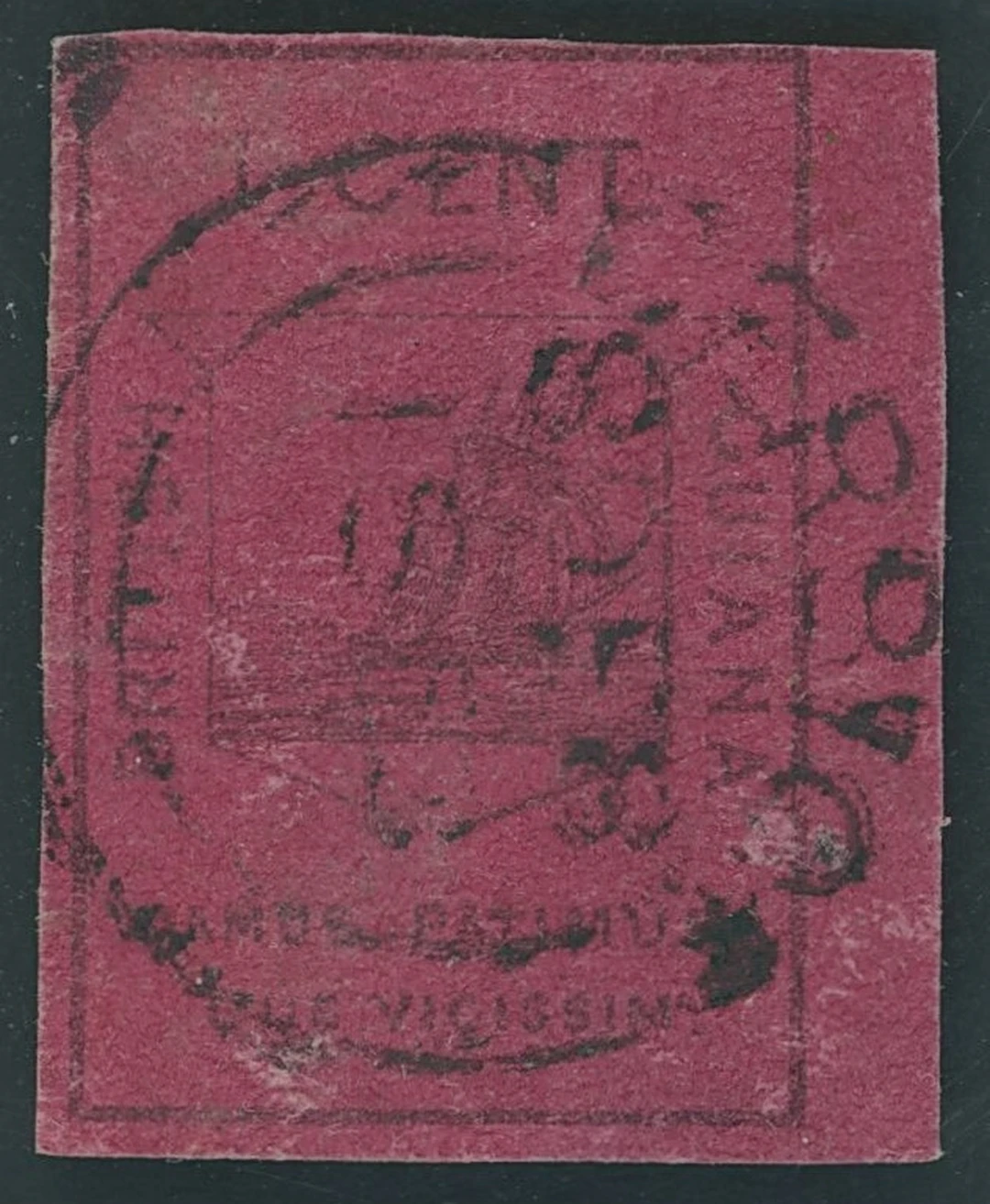 British Guiana 1852 1c. black on magenta, Type II, good to large margins