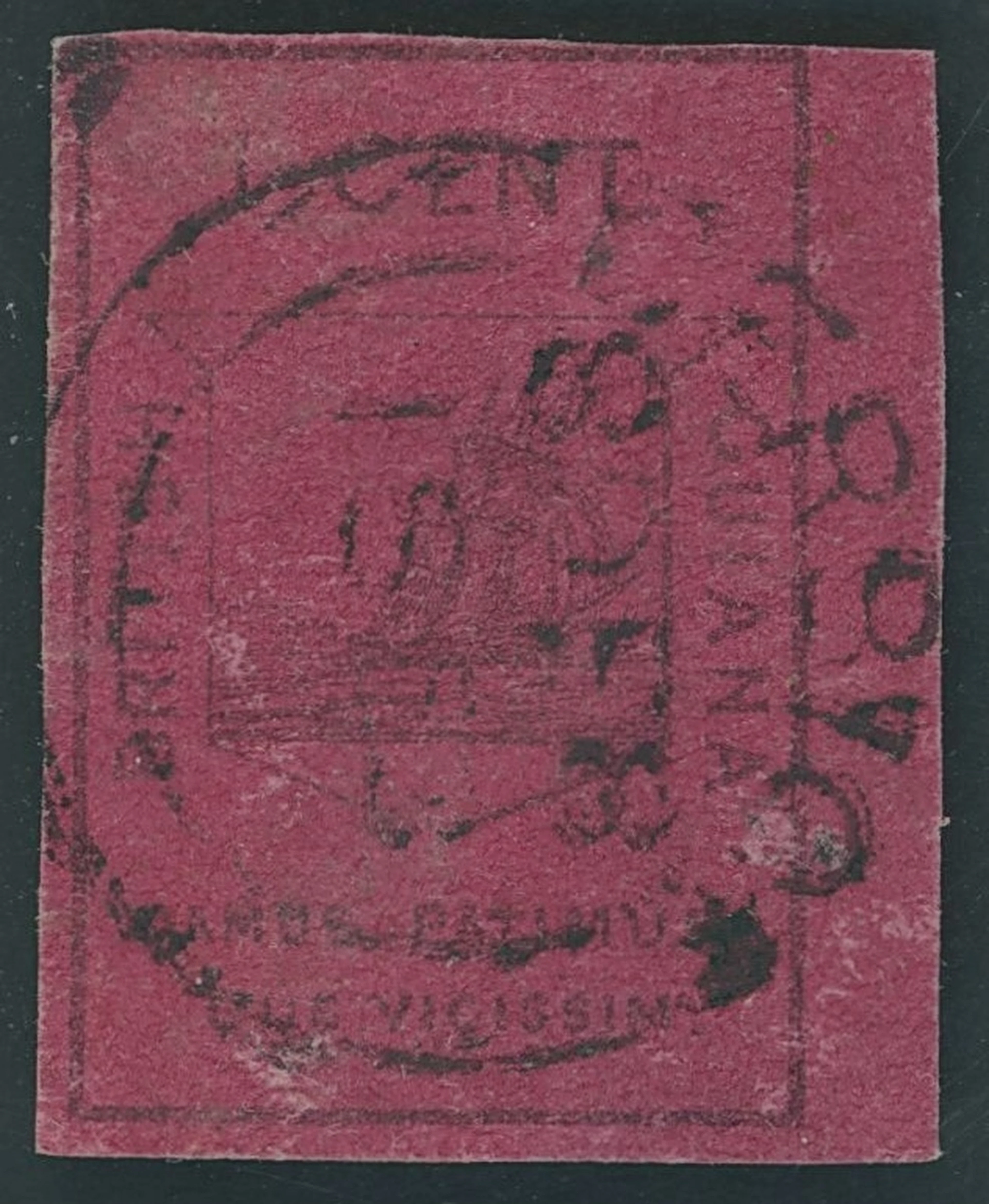 British Guiana 1852 1c. black on magenta, Type II, good to large margins