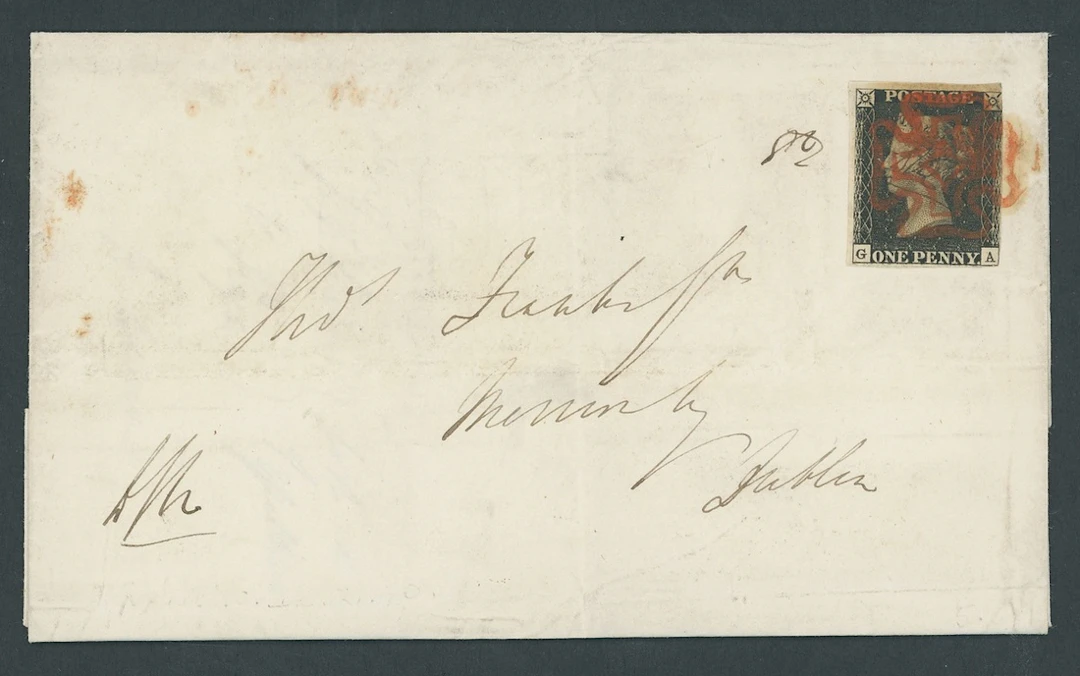 Great Britain 1840 One Penny Black Plate 5 GC, good even margins tied
