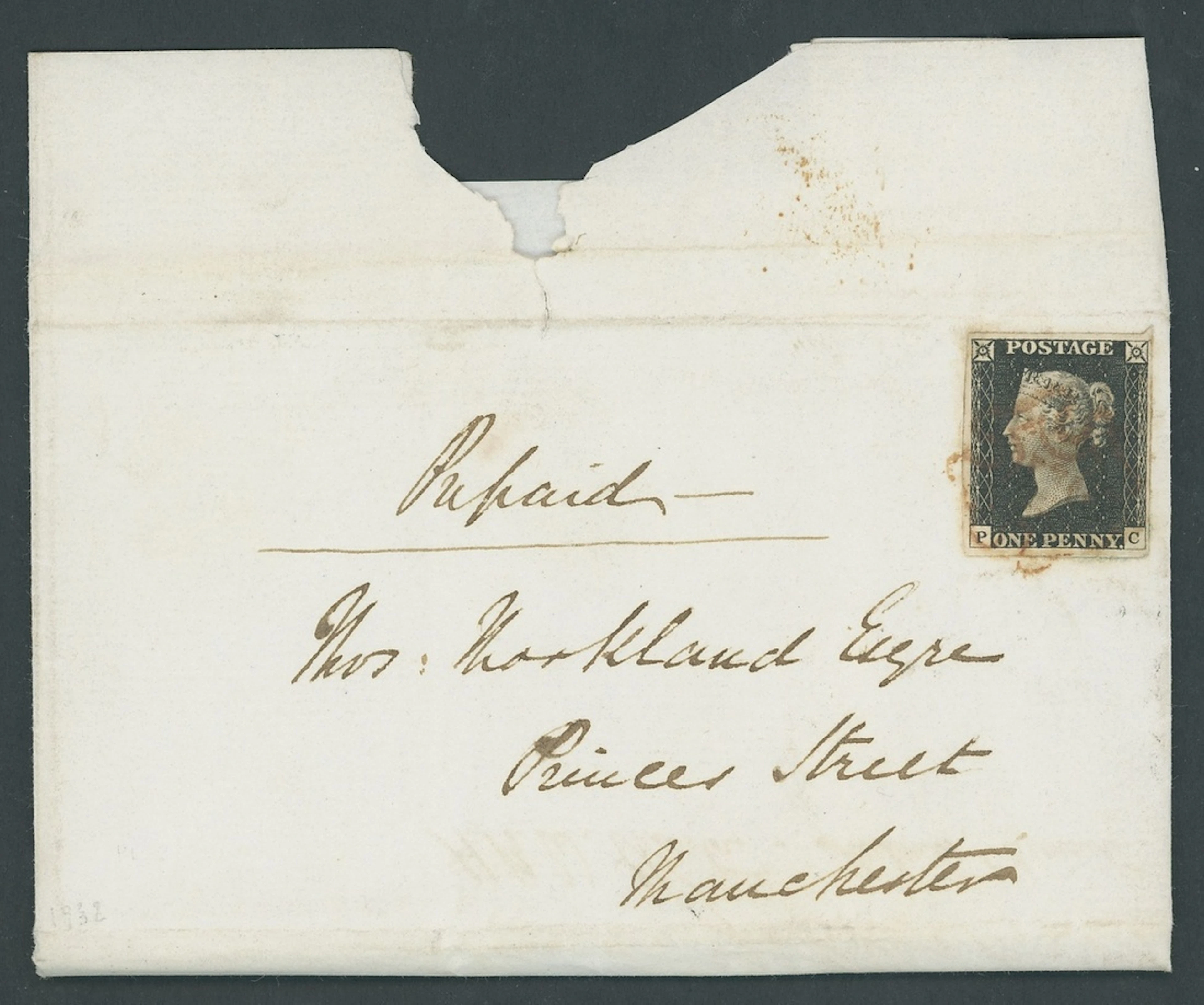 Great Britain 1840 One Penny Black Plate 2 PC, small to large margins