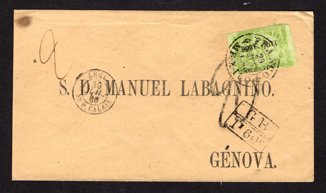 1864-1866 "Eagles" Mexico District. 4r. Green (Fifth Period, 110-1866)