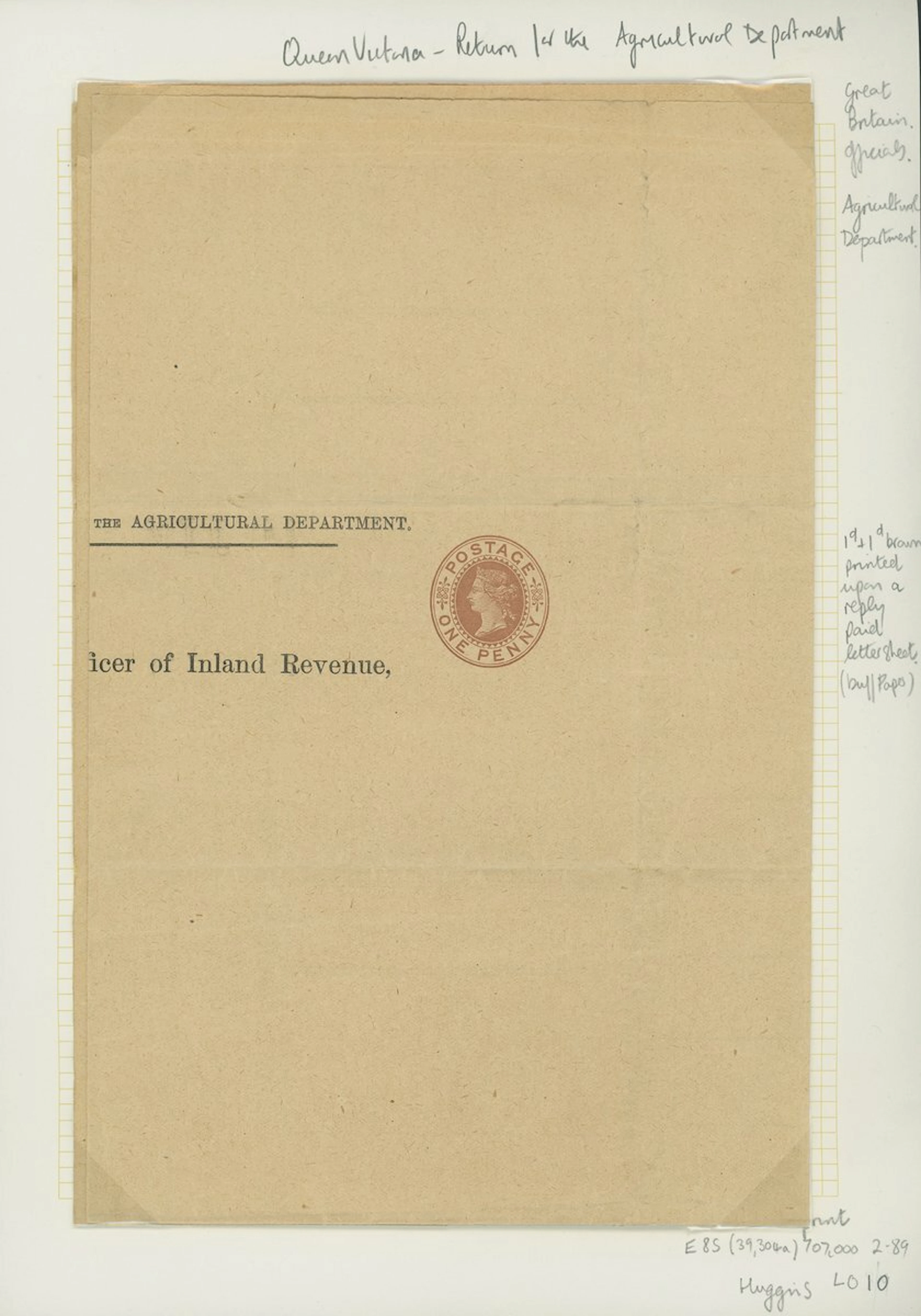 Great Britain Postal Stationery Lettersheets Official Mail Board of