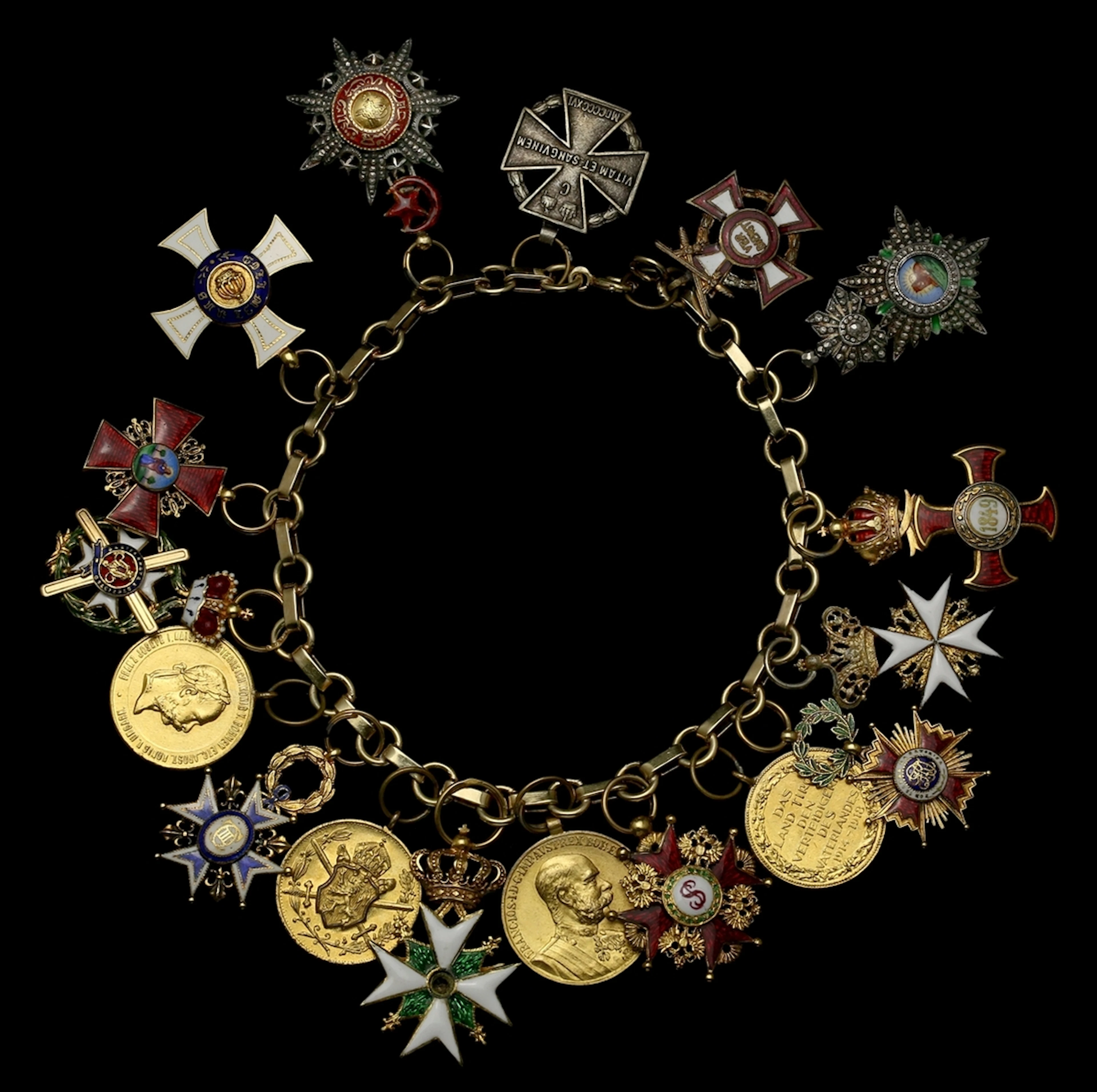 A continentally-mounted group of seventeen miniature Dress medals