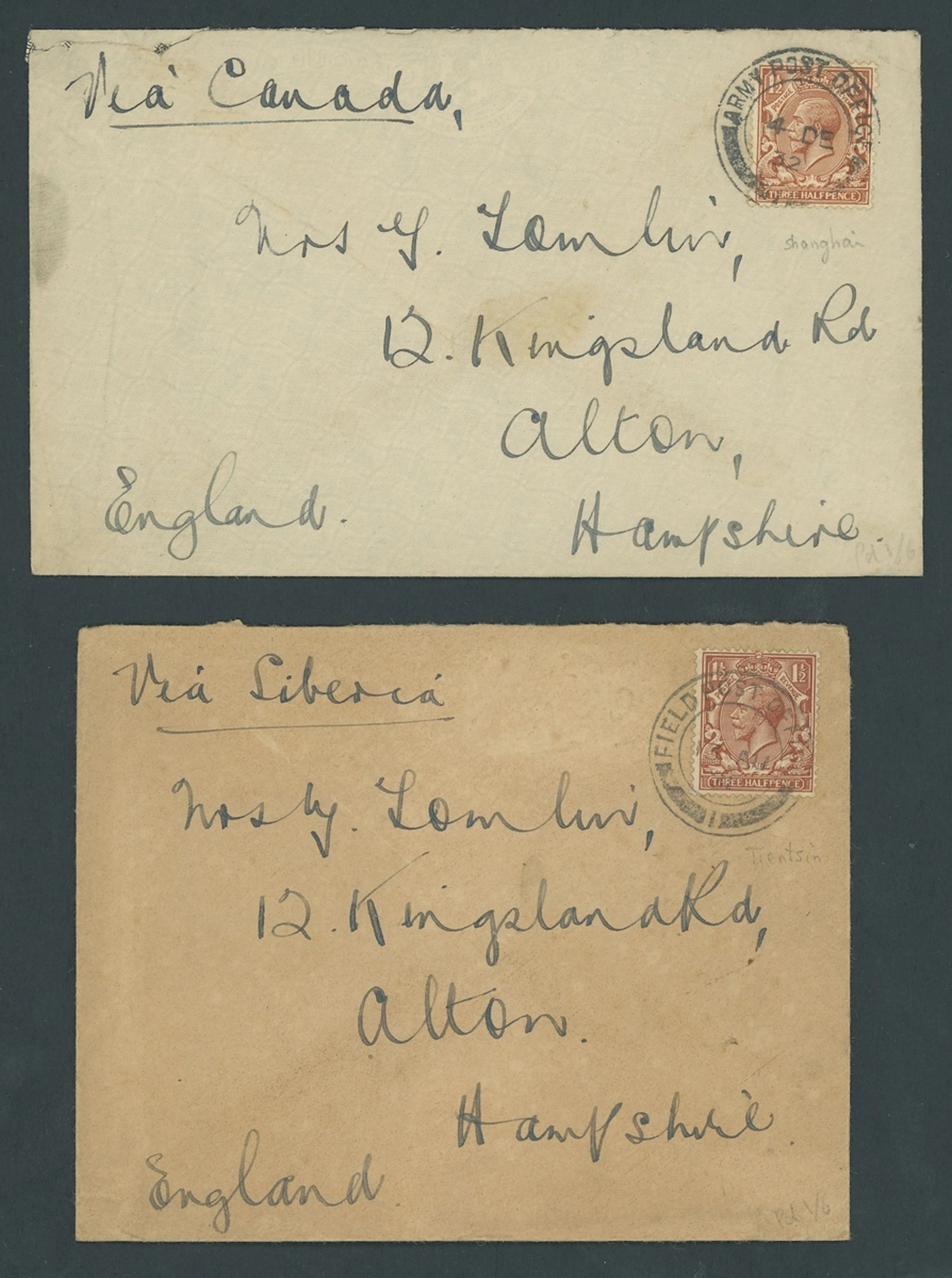 Hong Kong Covers and Cancellations Shanghai Defence Force 1931-35