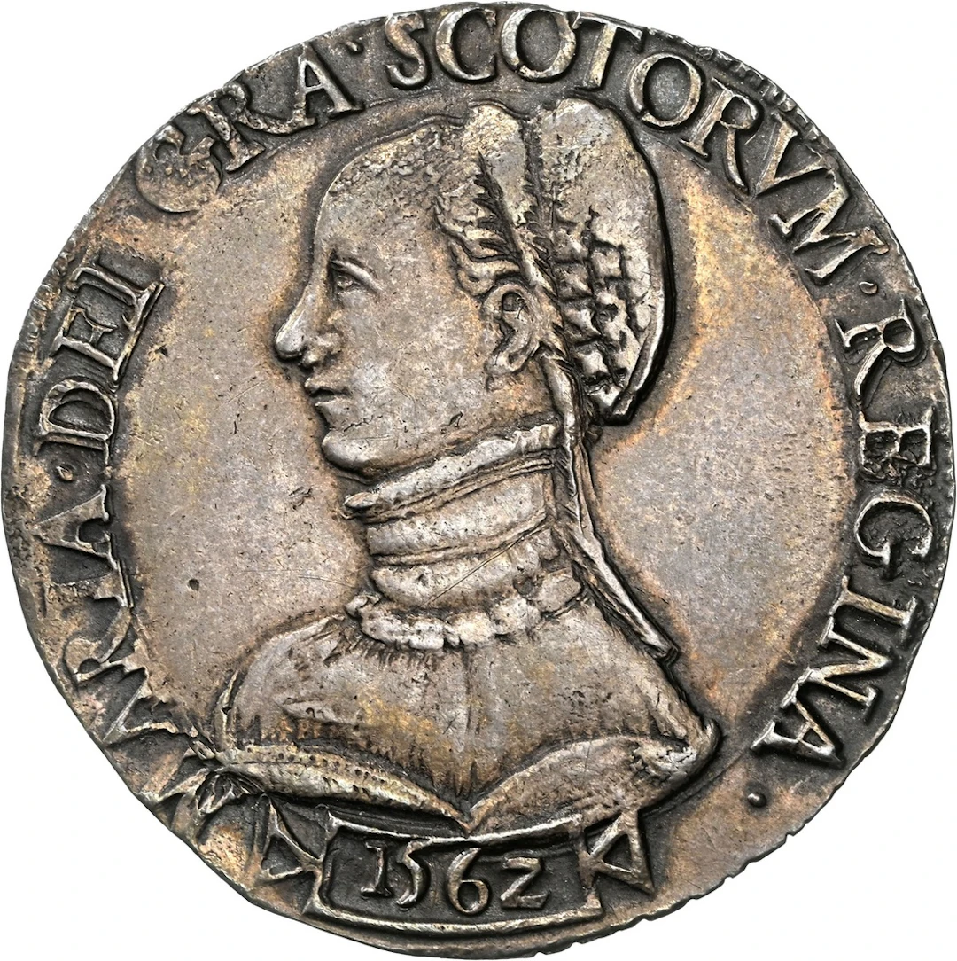 NGC AU58 | Scotland, Mary, Queen of Scots (1542-1567), Portrait Testoon