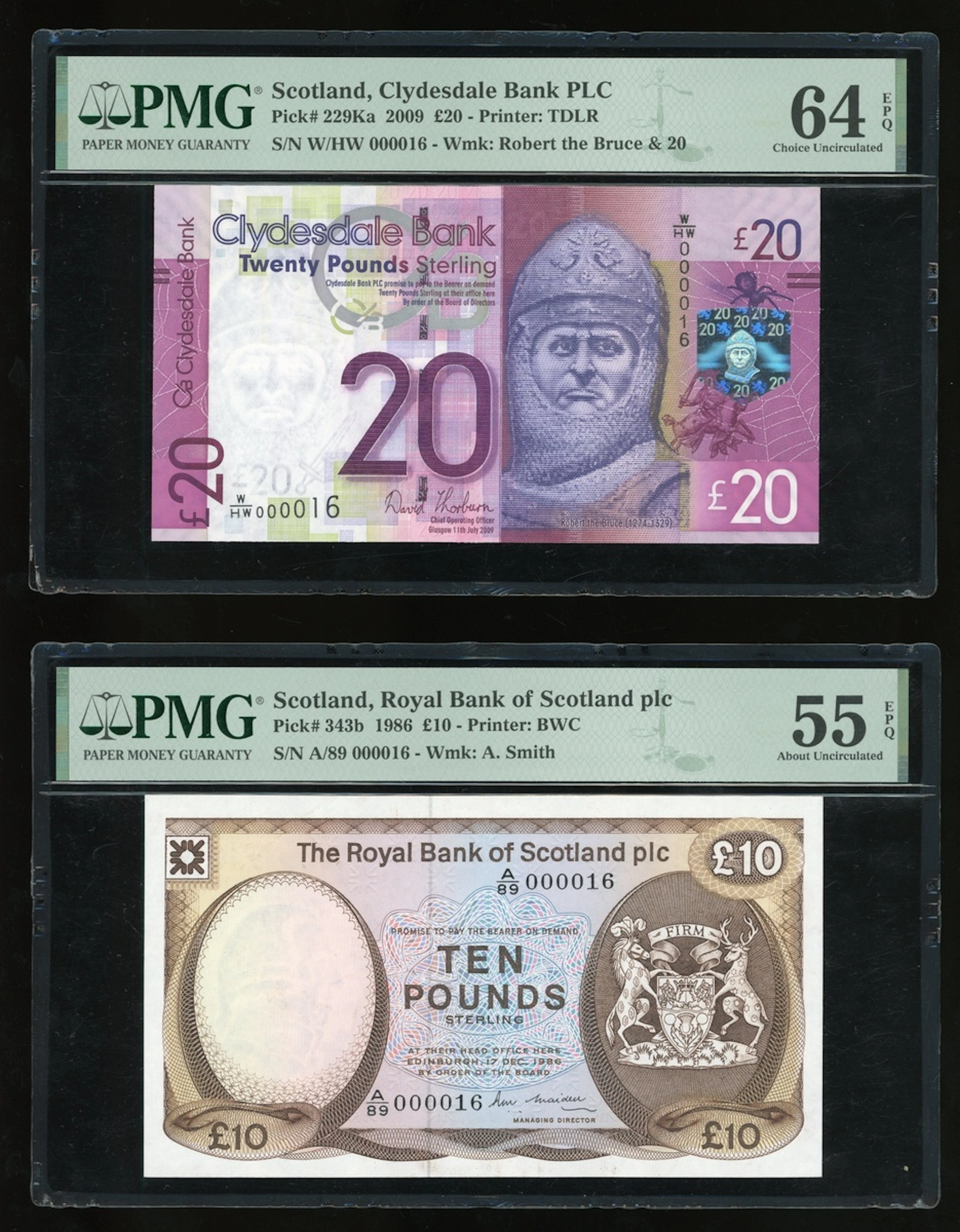 Scotland, a pair of matching serial number 000016, including, Clydesdale