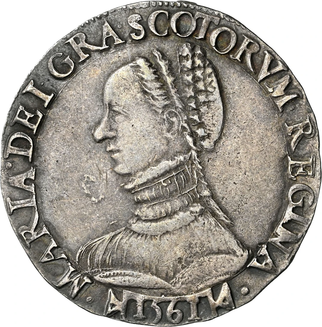 Mary, Queen of Scots, Third Period (1542-1567), Portrait Testoon, 1561