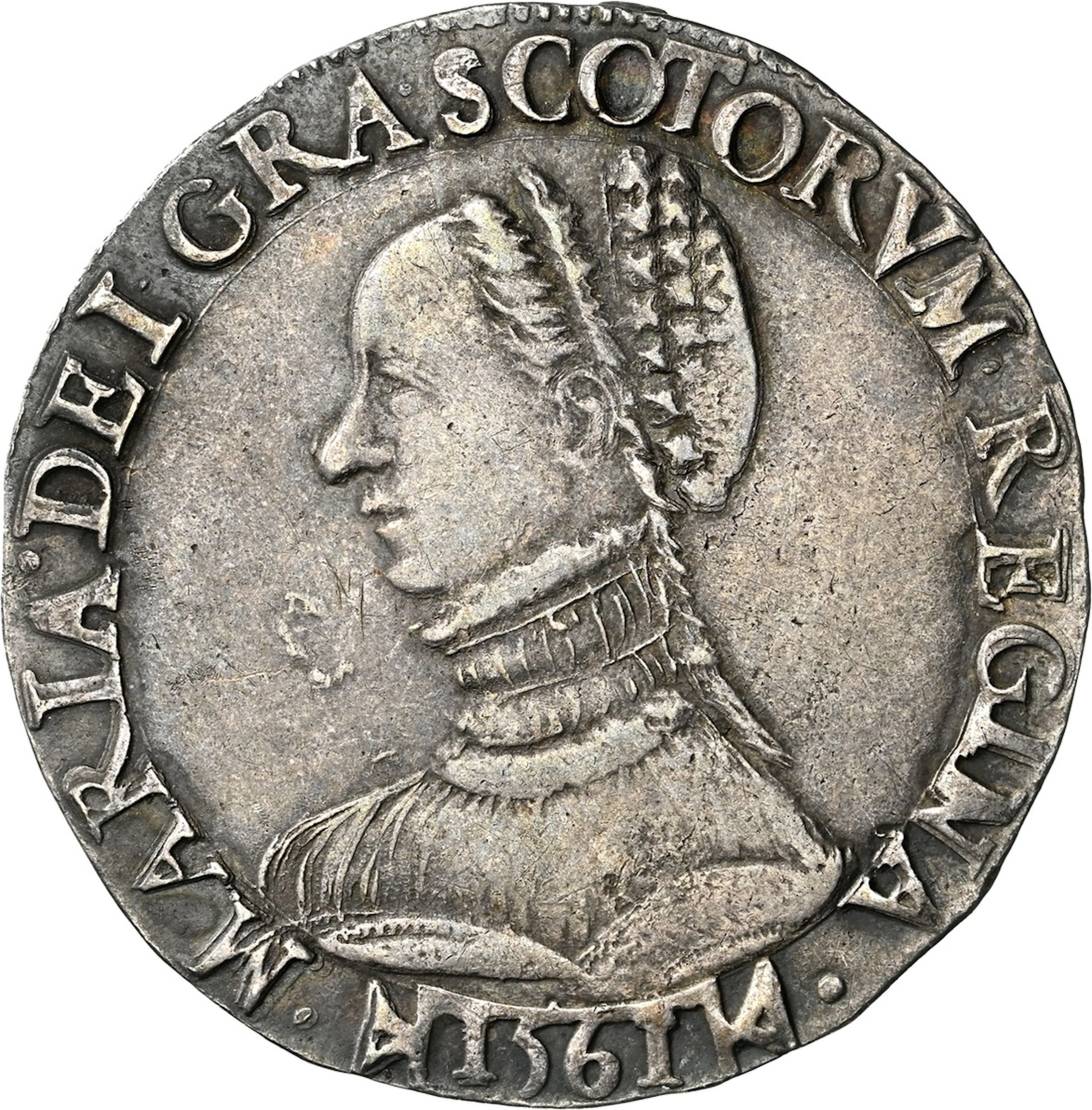 Mary, Queen of Scots, Third Period (1542-1567), Portrait Testoon, 1561