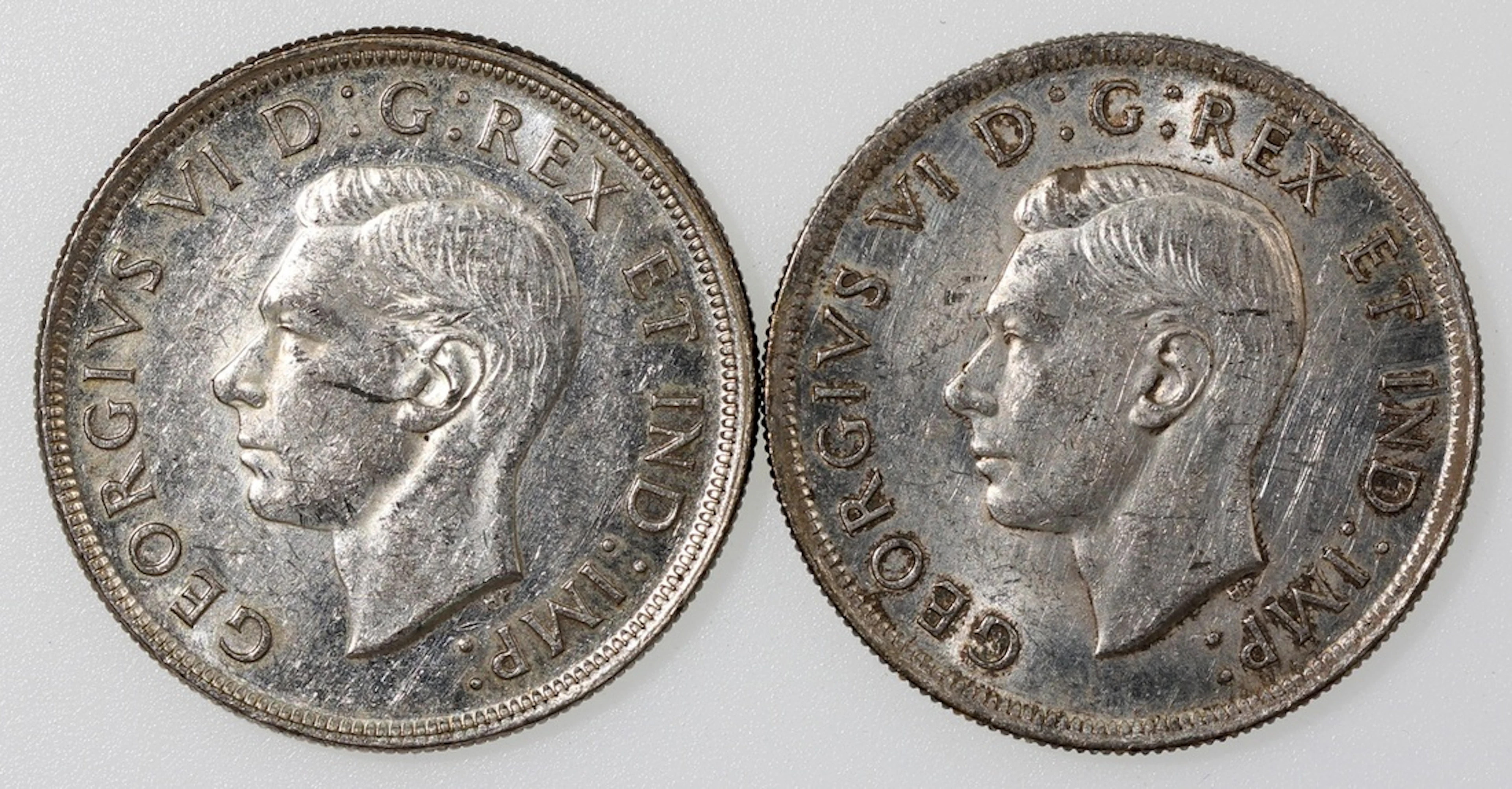 Canada, a pair of silver $1, 1938 and 1939, George VI