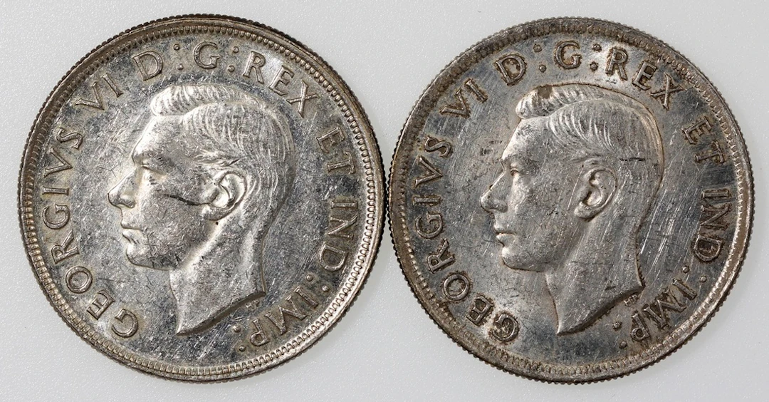 Canada, a pair of silver $1, 1938 and 1939, George VI