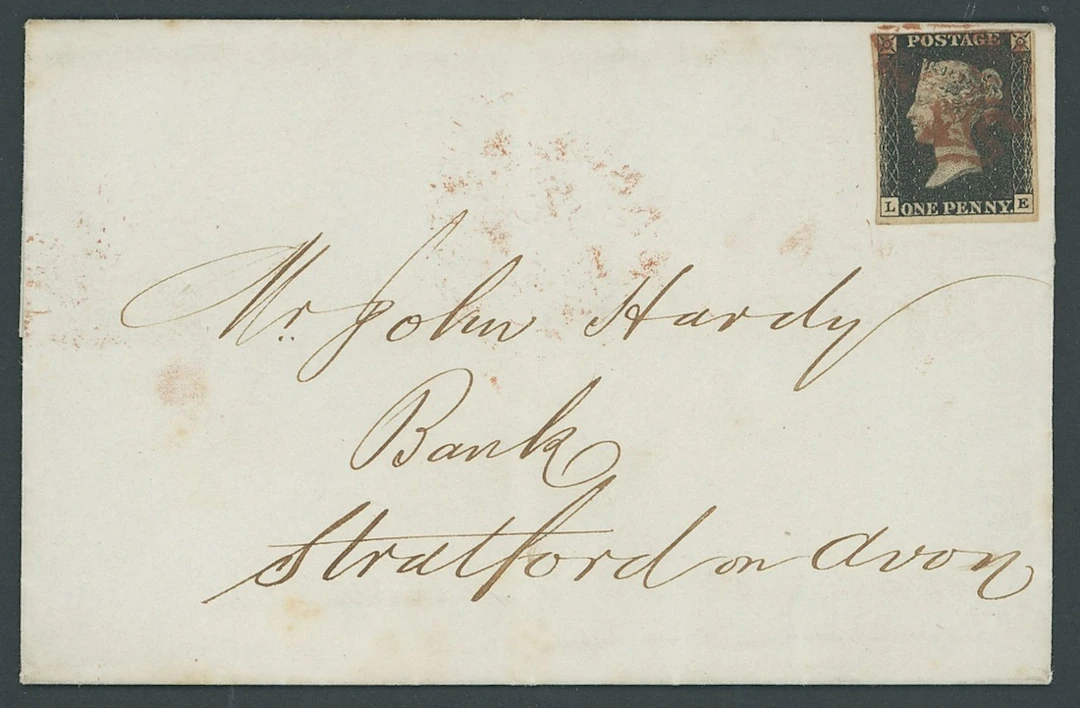 Great Britain 1840 One Penny Black Plate 8 LE, small to large margins