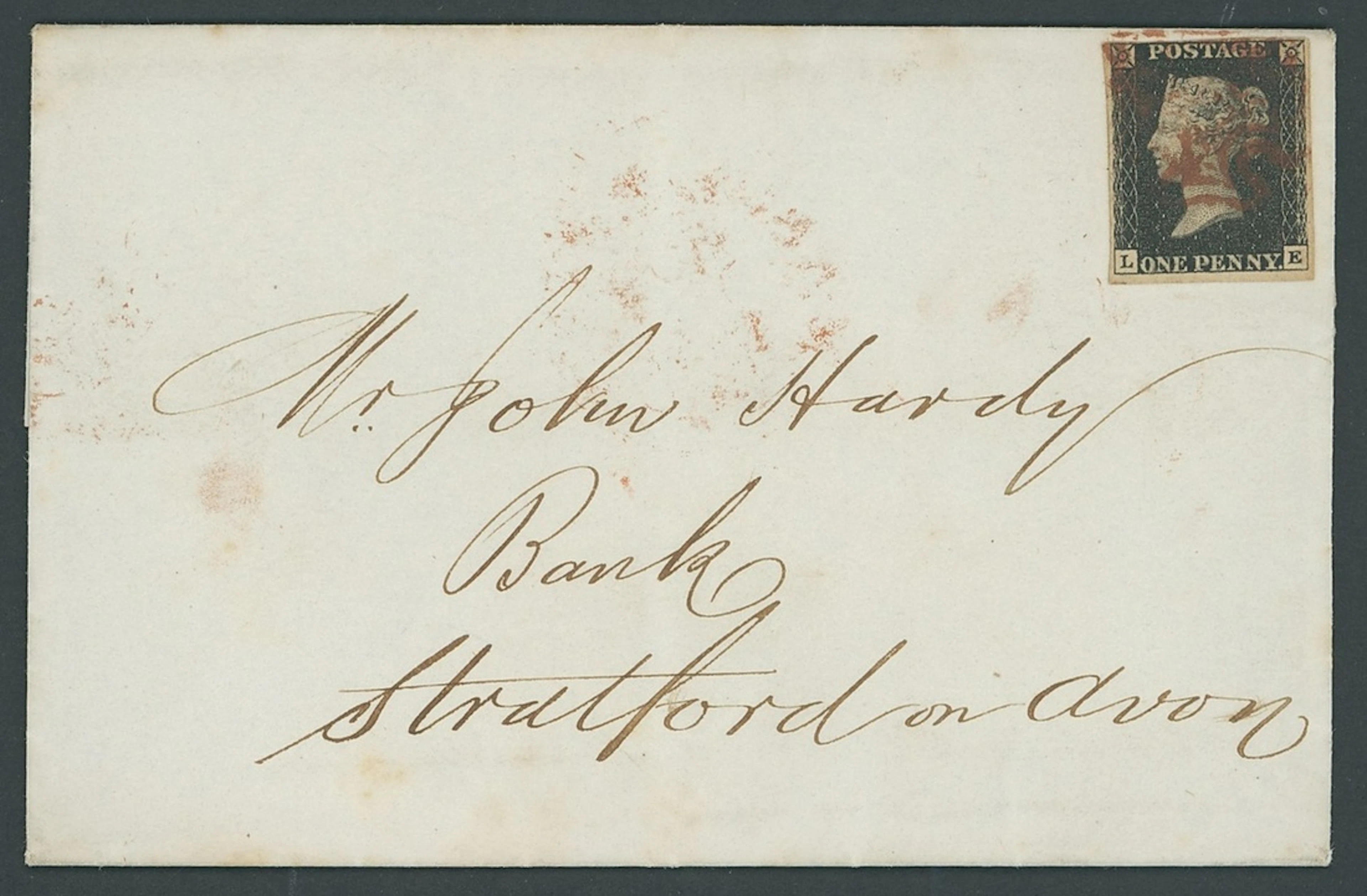 Great Britain 1840 One Penny Black Plate 8 LE, small to large margins