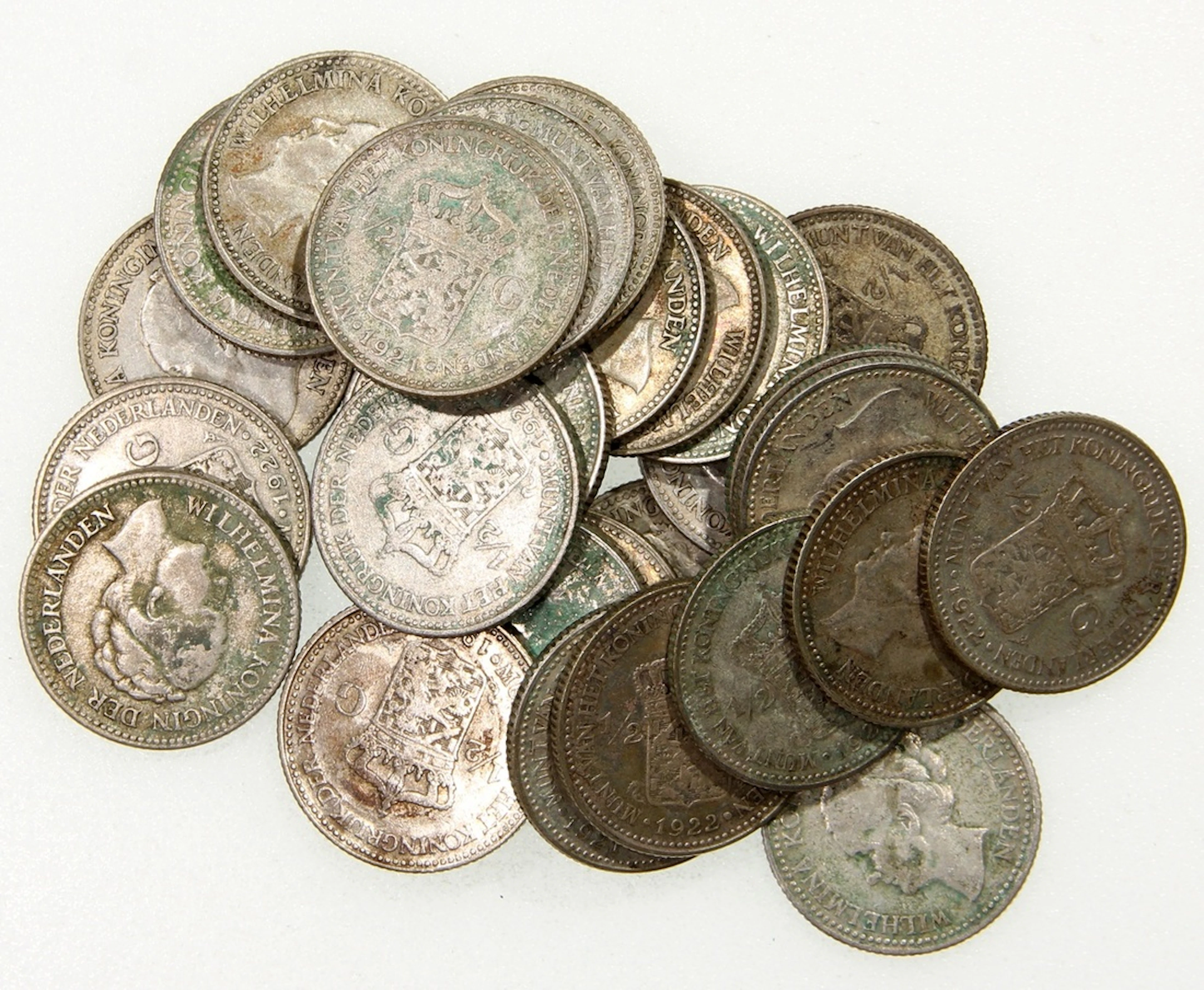 Netherlands, Wilhelmina, 1/2 gulden (27), including 1921 (12), 1922