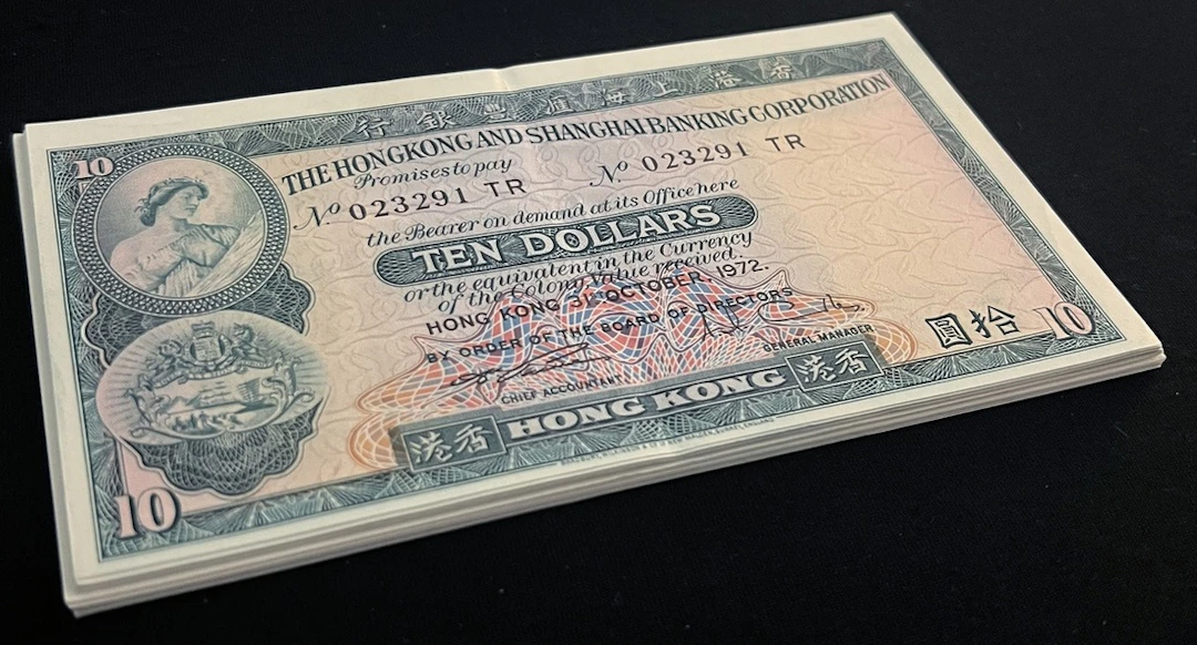 HongKong & Shanghai Banking Corporation, $10 (30), 1972, including