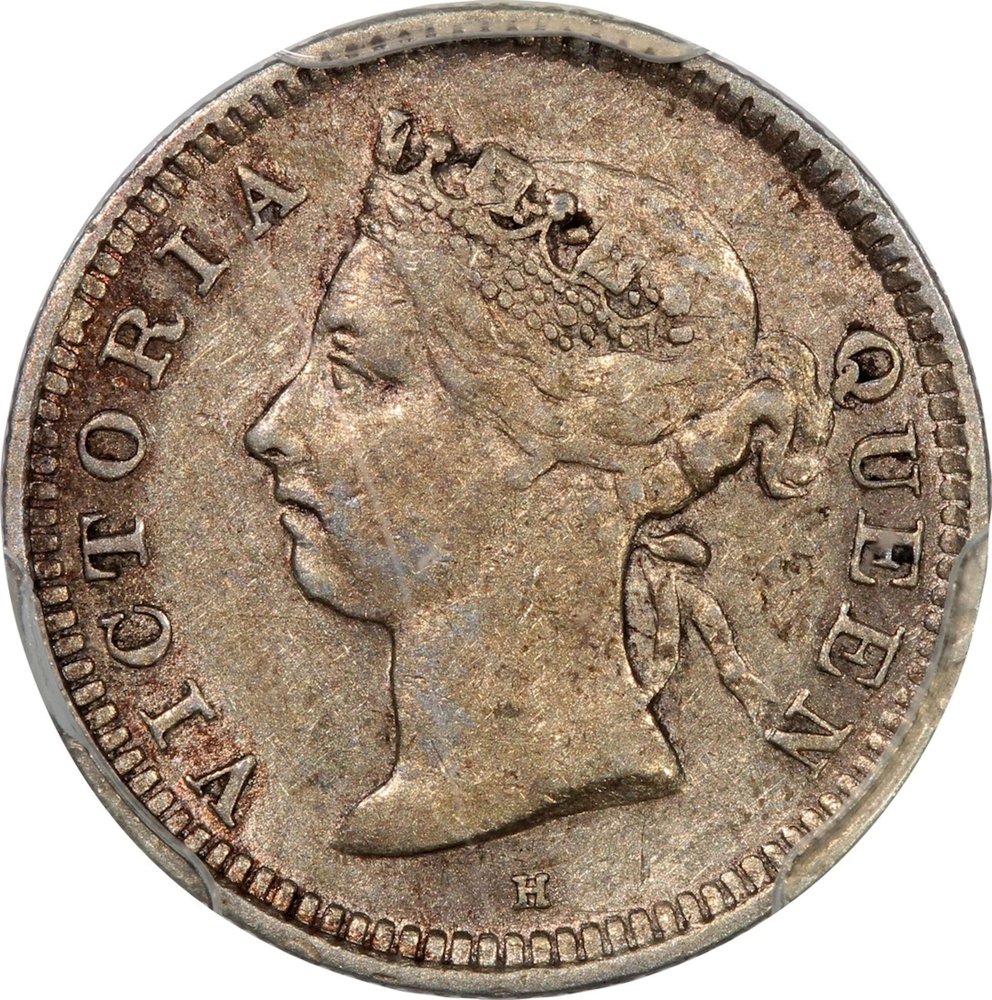 Hong Kong, [PCGS XF45] silver 5 cents, 1892H