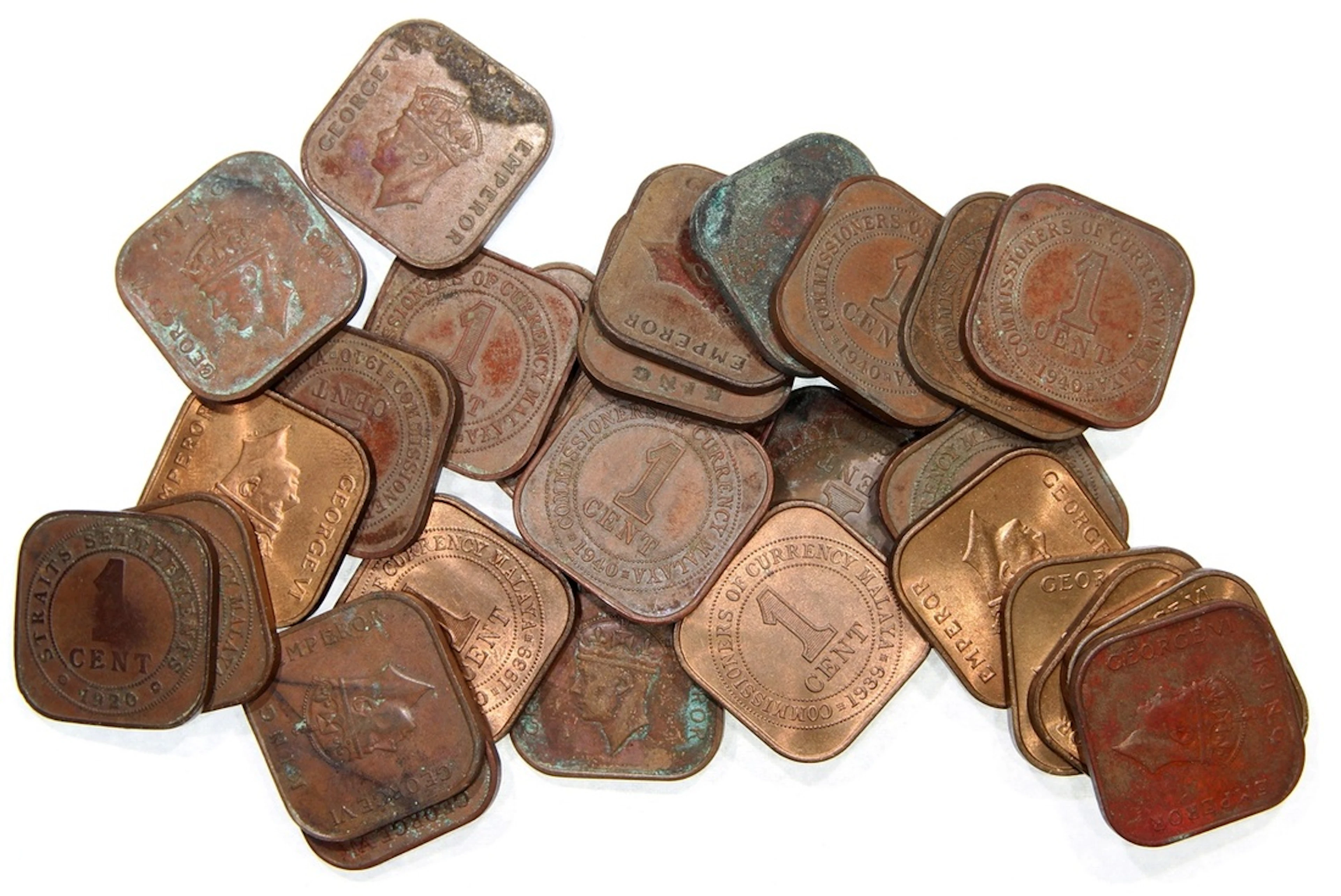 Malaya, George VI, 1 cent (41), 1939, 1940, 'large size'