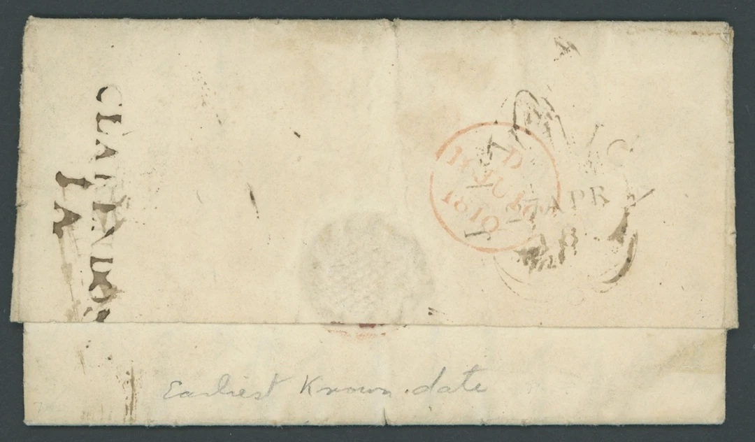 Jamaica The Post Town Straight-Line Handstamps 1810 (27 Apr.) entire