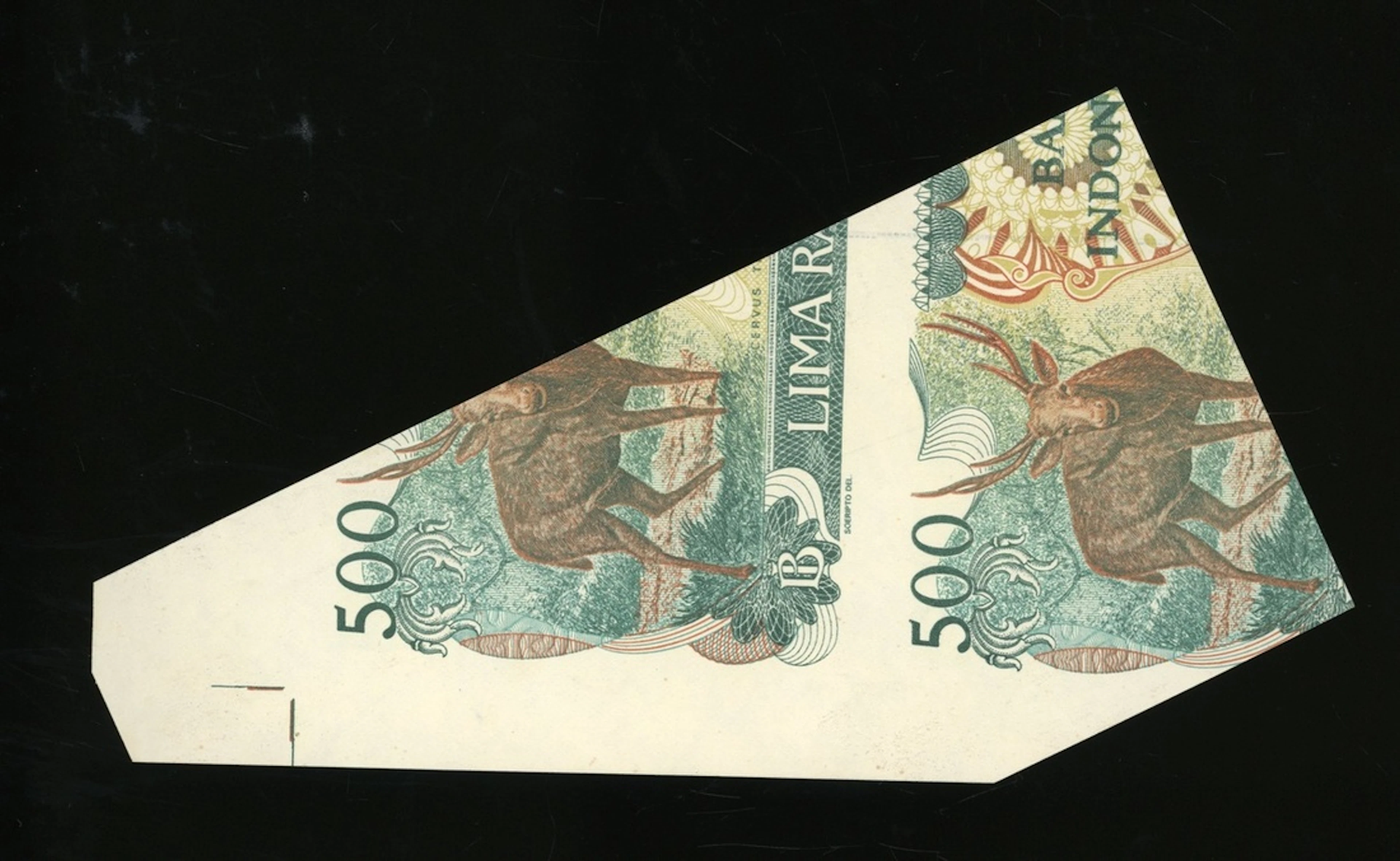 Bank Indonesia, cut 500 rupiah, 1988, serial number MHO / MHN 123022