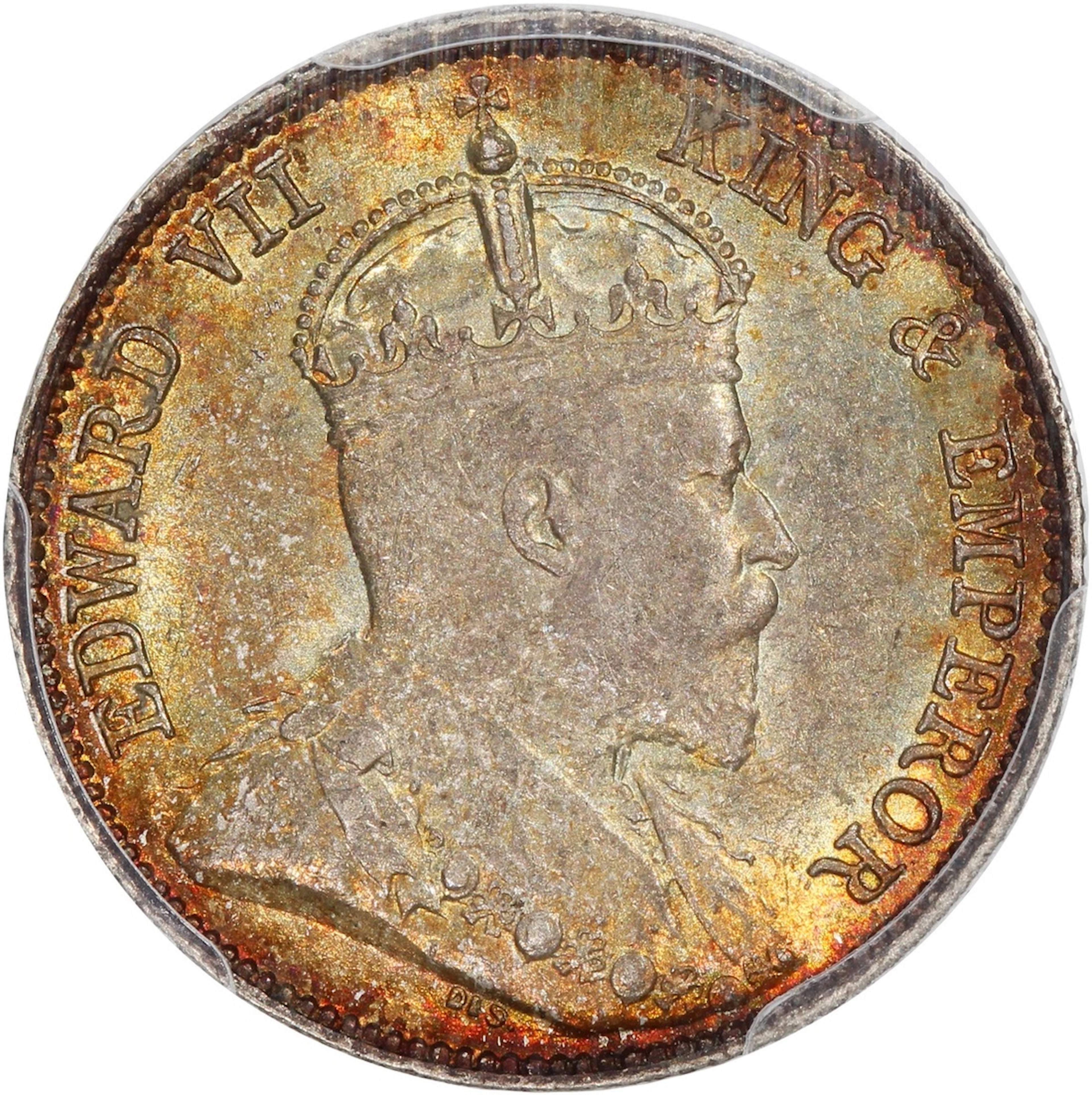 Hong Kong, [PCGS MS63] silver 10 cents, 1902, Edward VII