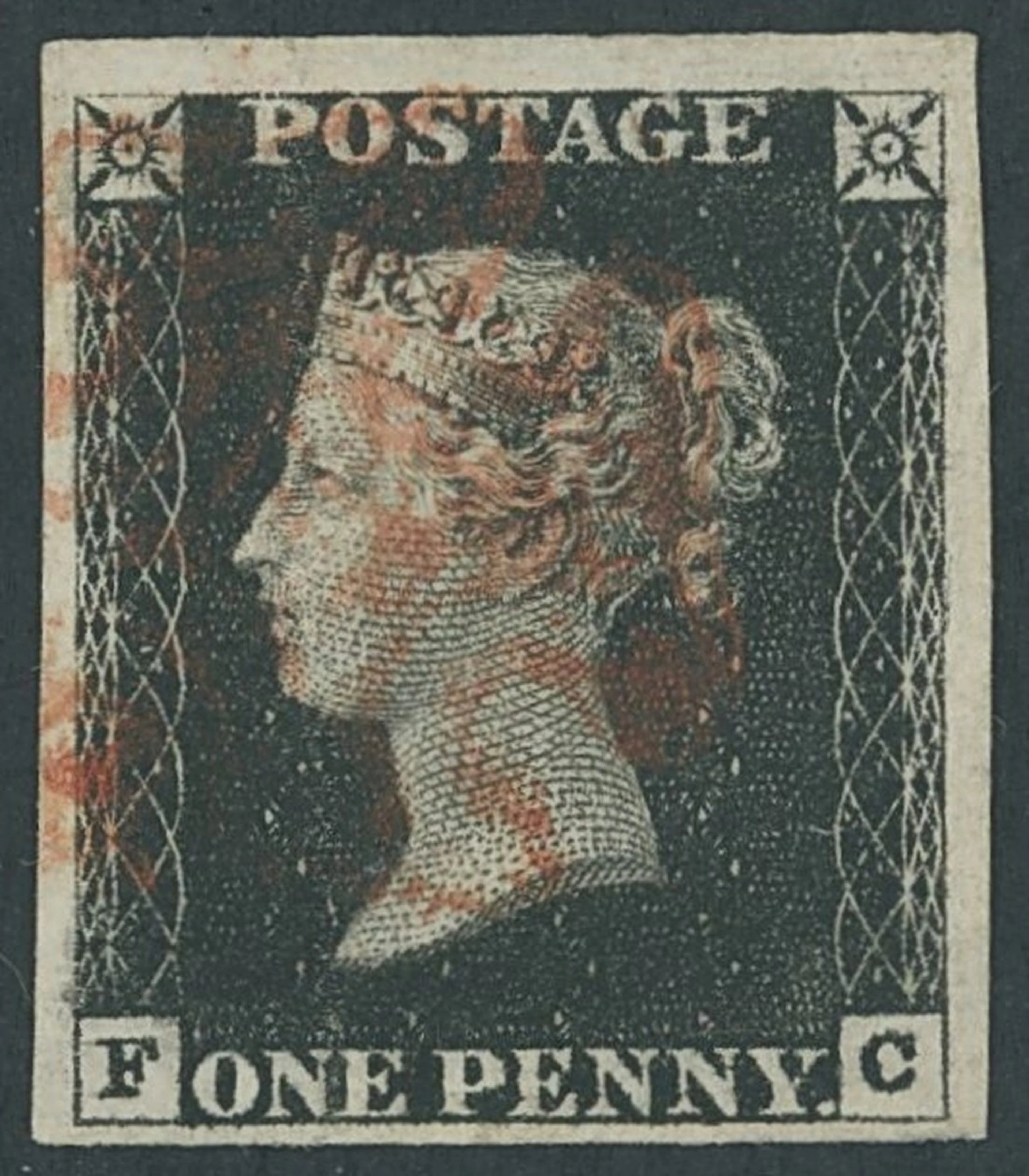 Great Britain 1840 One Penny Black Plate 1b FC, clear to very large