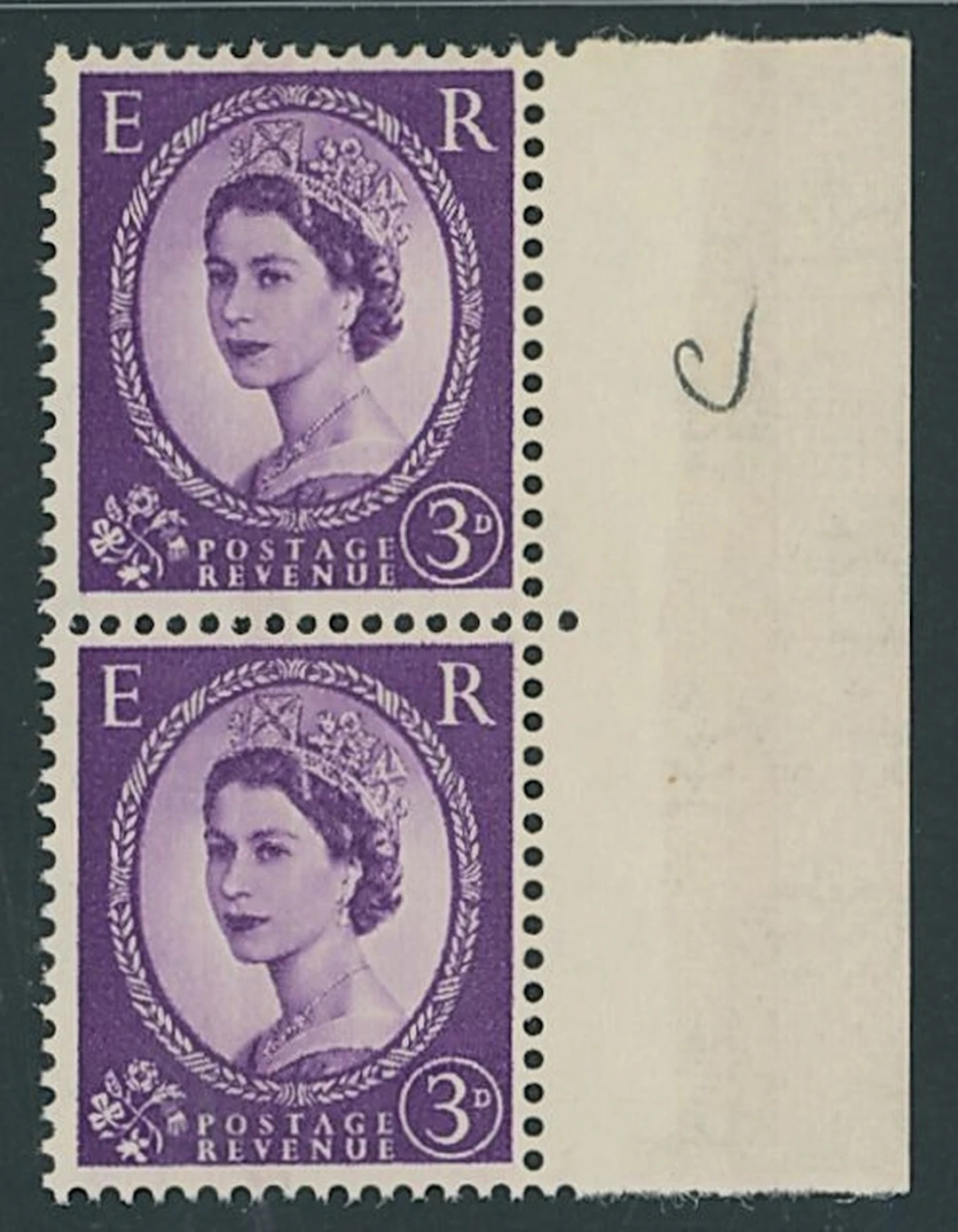 Great Britain Queen Elizabeth II 1959 3d. deep violet 'Dollis Hill