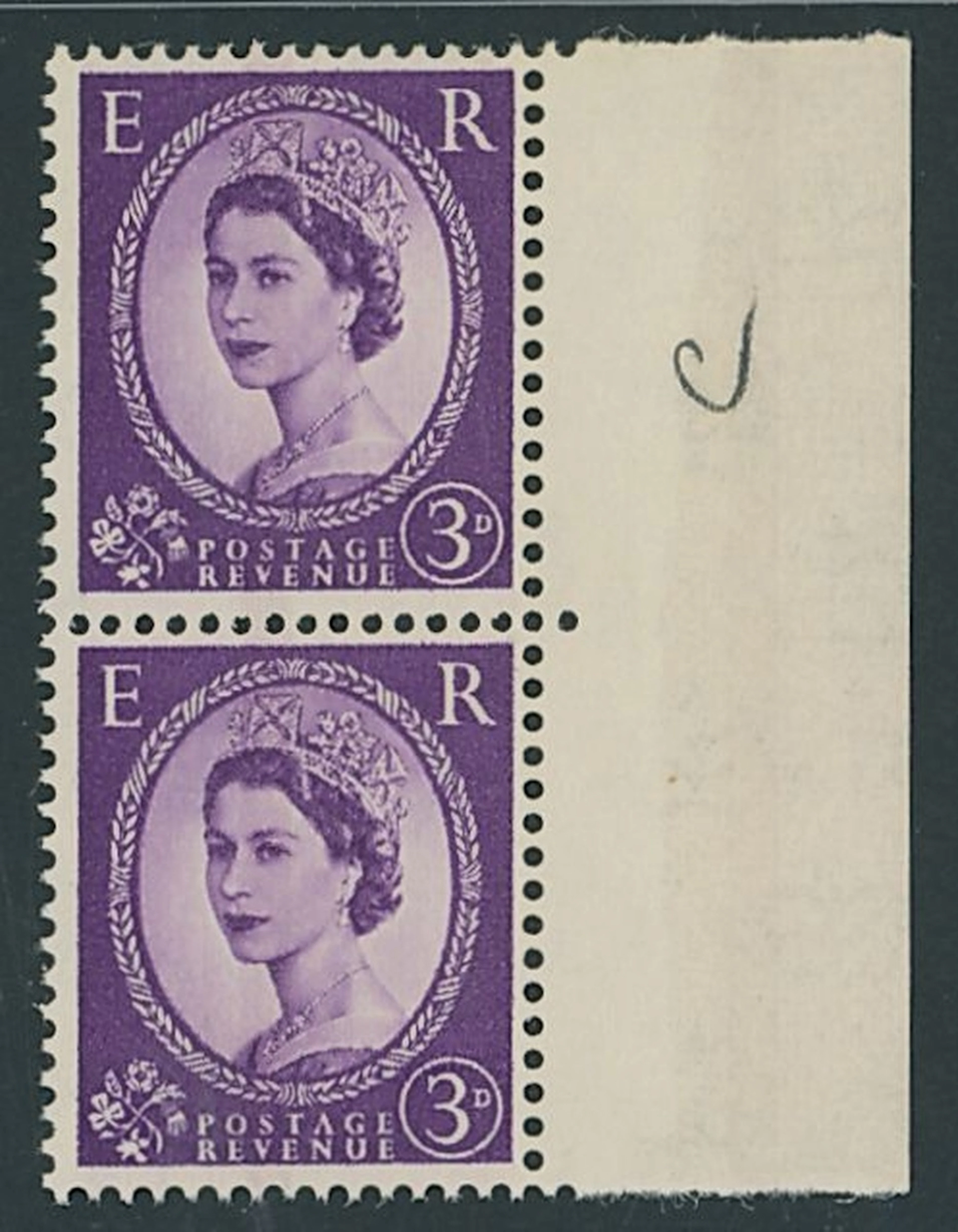 Great Britain Queen Elizabeth II 1959 3d. deep violet 'Dollis Hill