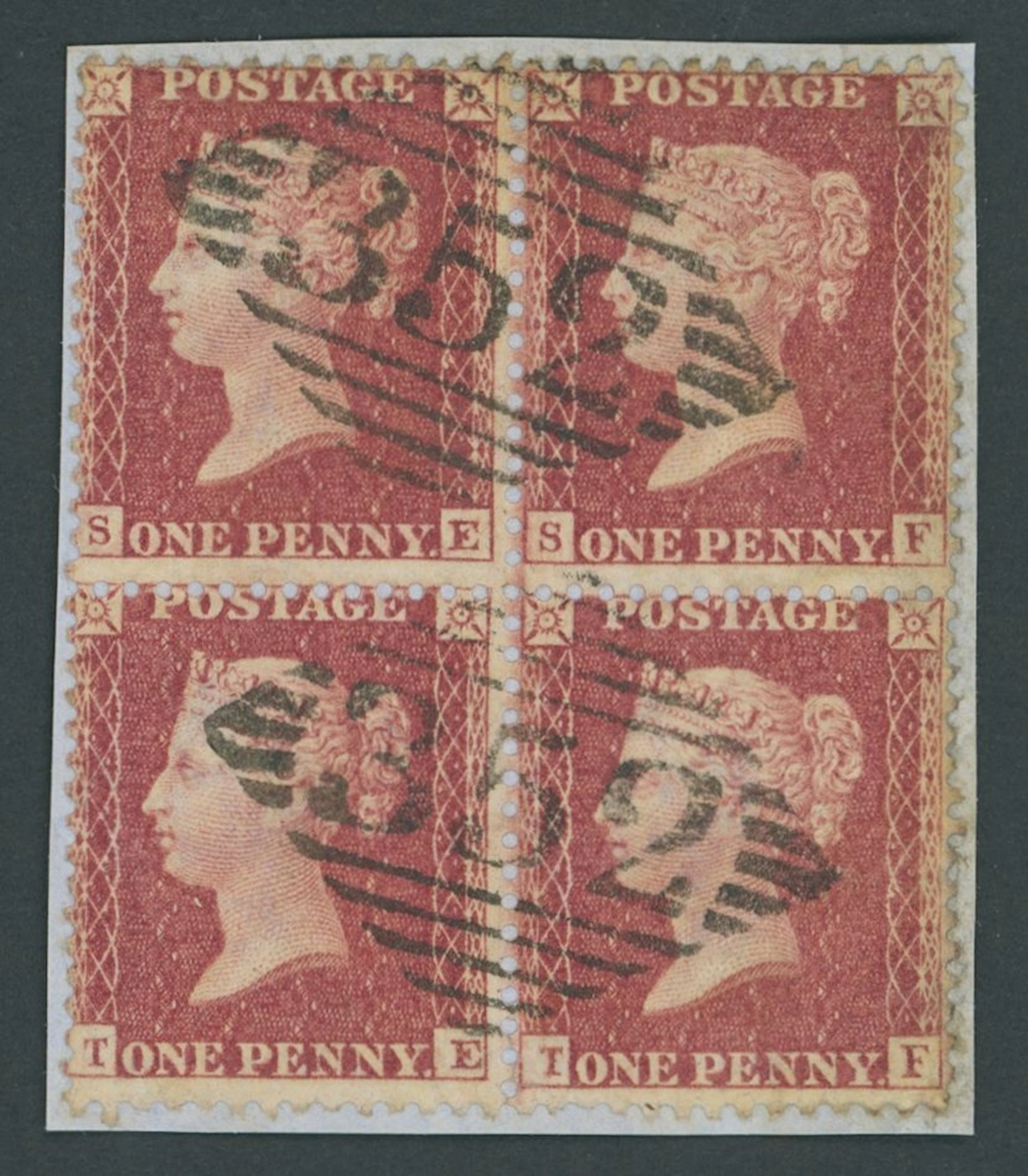 Great Britain 1856-58 Watermark Large Crown, Perf. 14 1d. pale red
