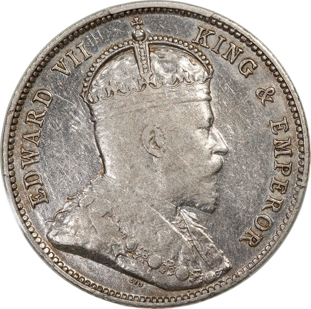 Hong Kong, Edward VII, [PCGS XF Detail] silver 20 cents, 1905, key