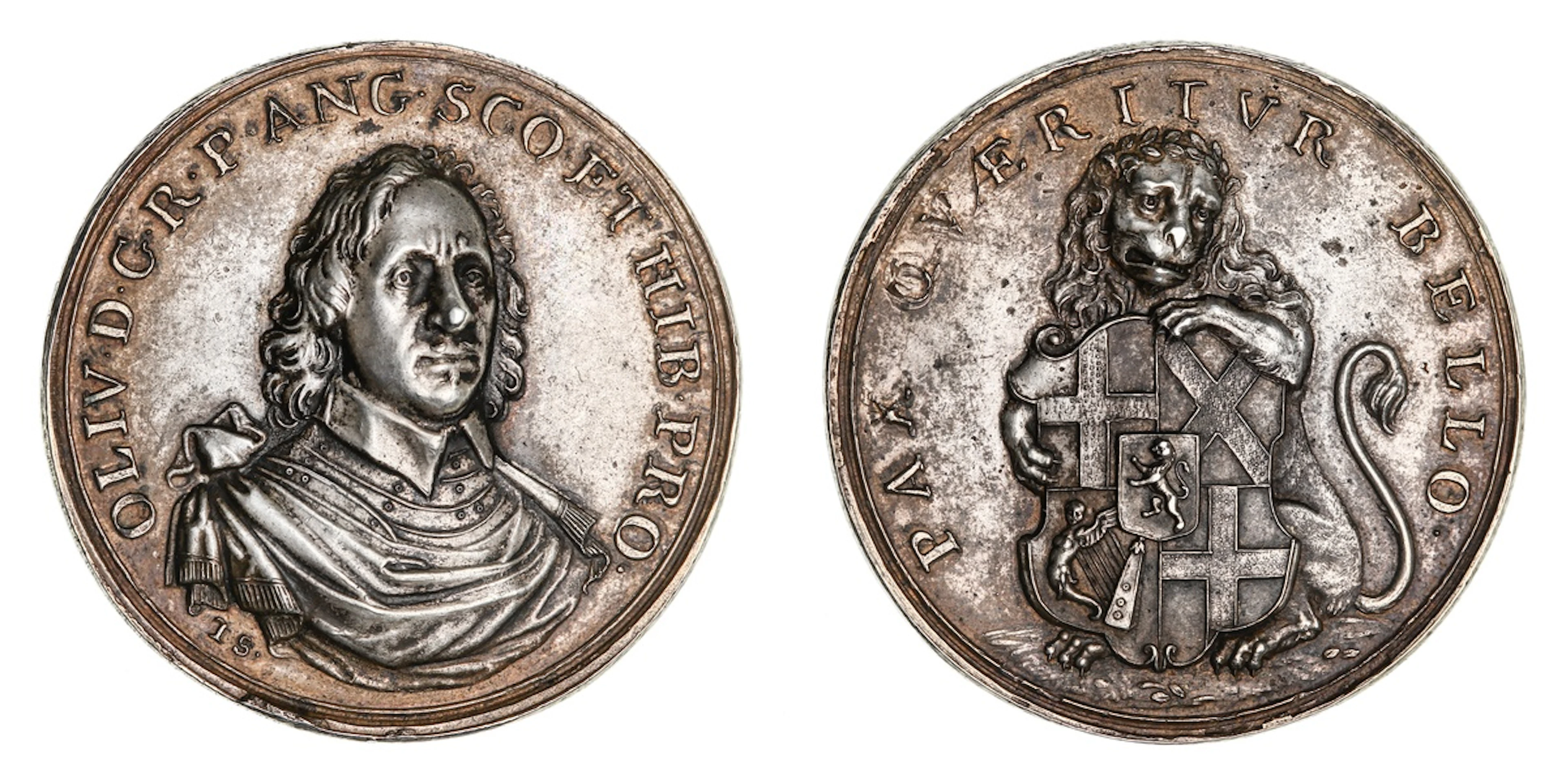 Oliver Cromwell, Lord Protector, AR Medal, "1653", Dutch striking