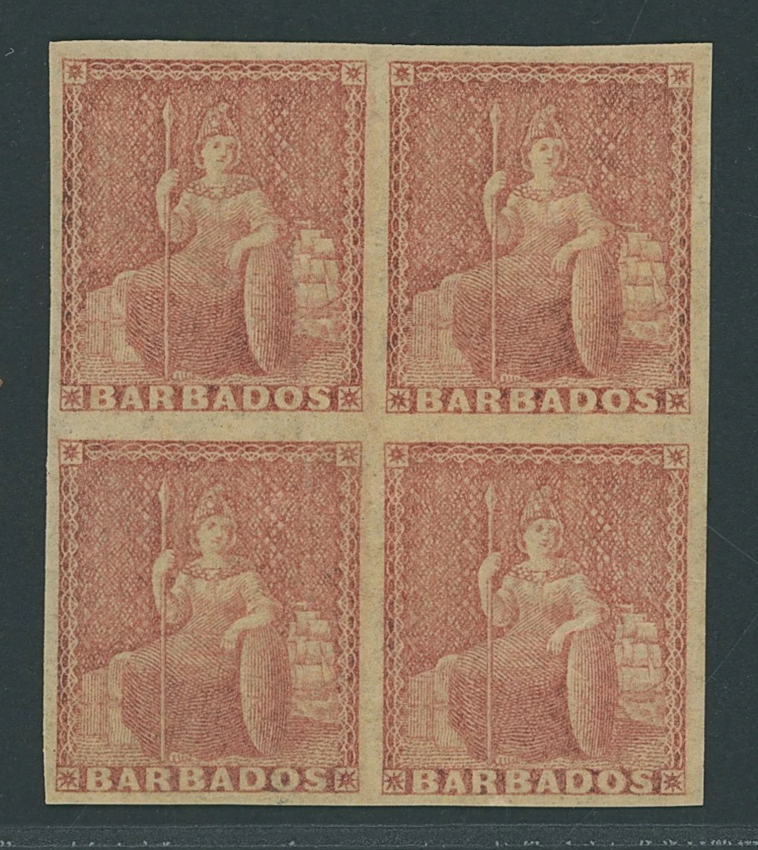 Barbados Britannia Issues 1861-70 no watermark, rough perf 14 to 16