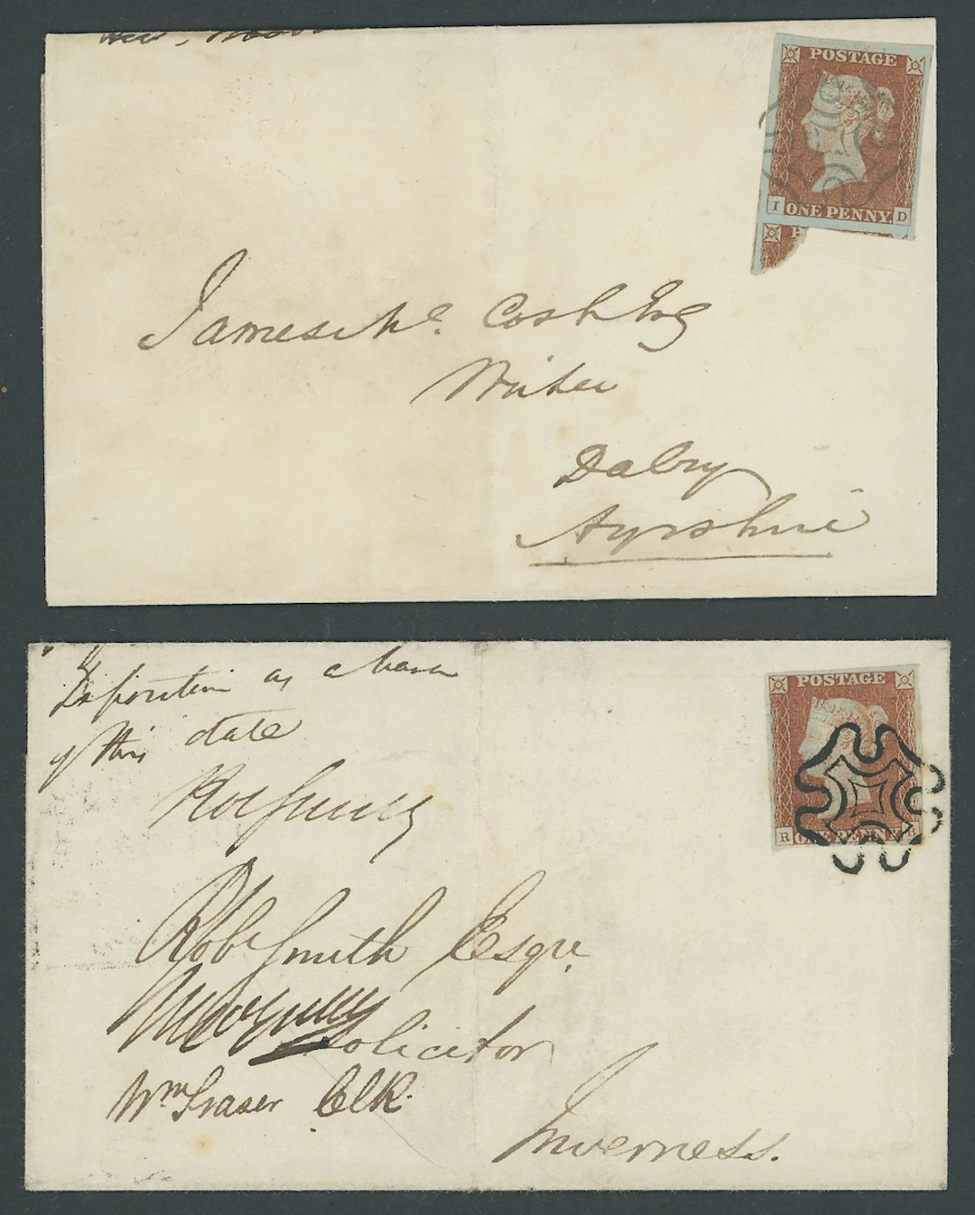 Great Britain 1841-53 One Penny Red-Brown Plate 26: ID, large margins