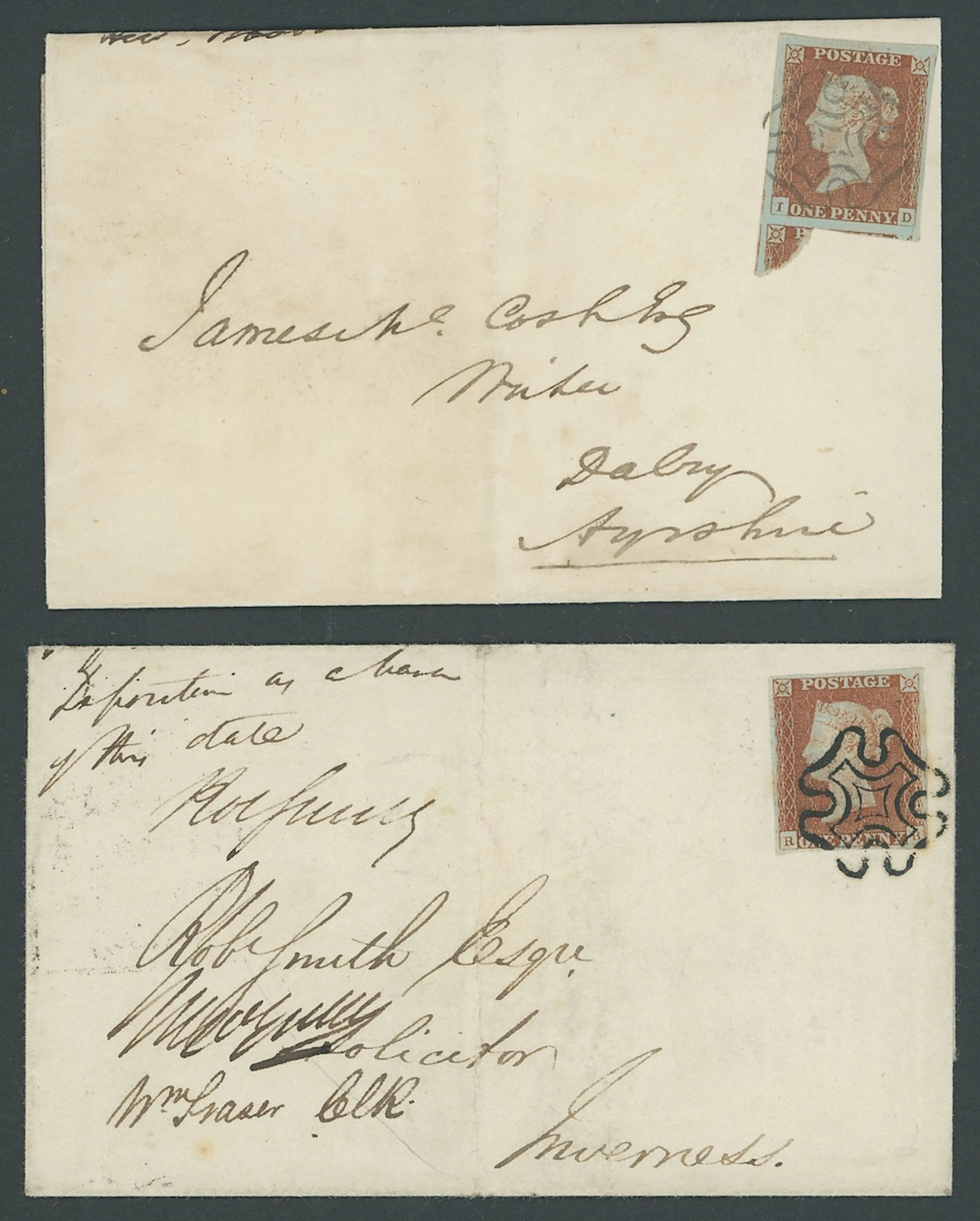 Great Britain 1841-53 One Penny Red-Brown Plate 26: ID, large margins