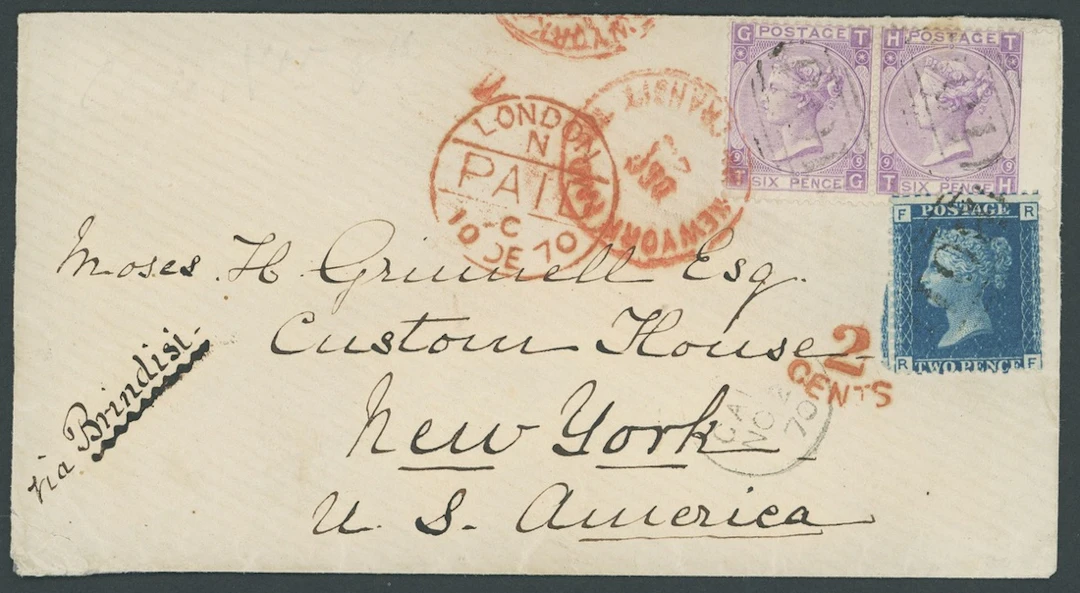 Great Britain Used Abroad Egypt 1858-76 2d. blue Plate 13: RF, used