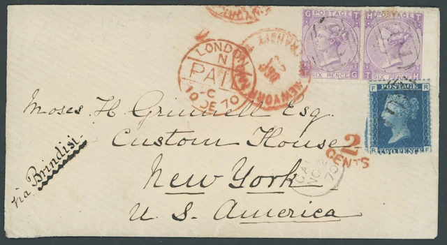 Great Britain Used Abroad Egypt 1858-76 2d. blue Plate 13: RF, used
