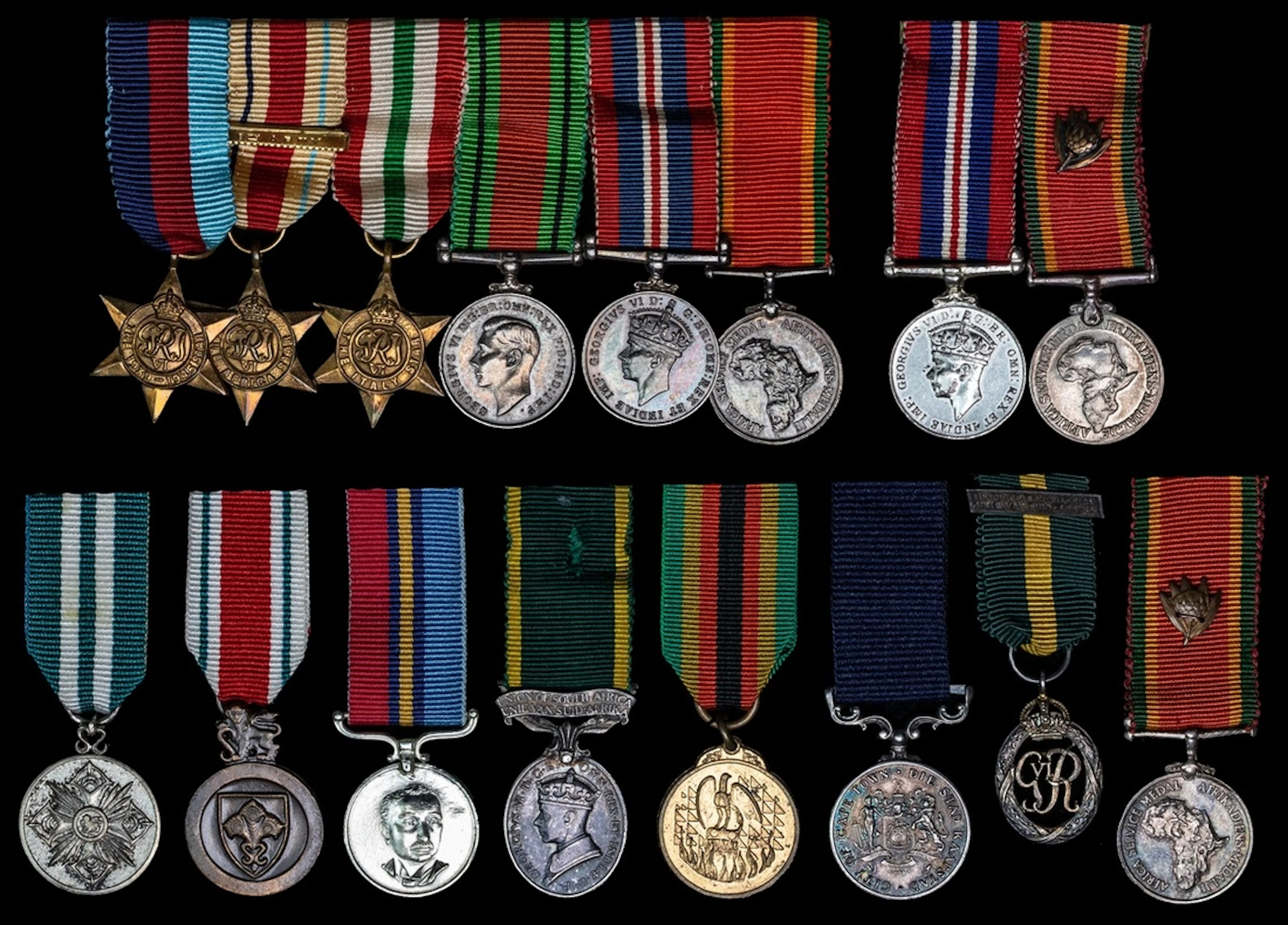 An assortment of Miniature Dress medals An unattributed group of six