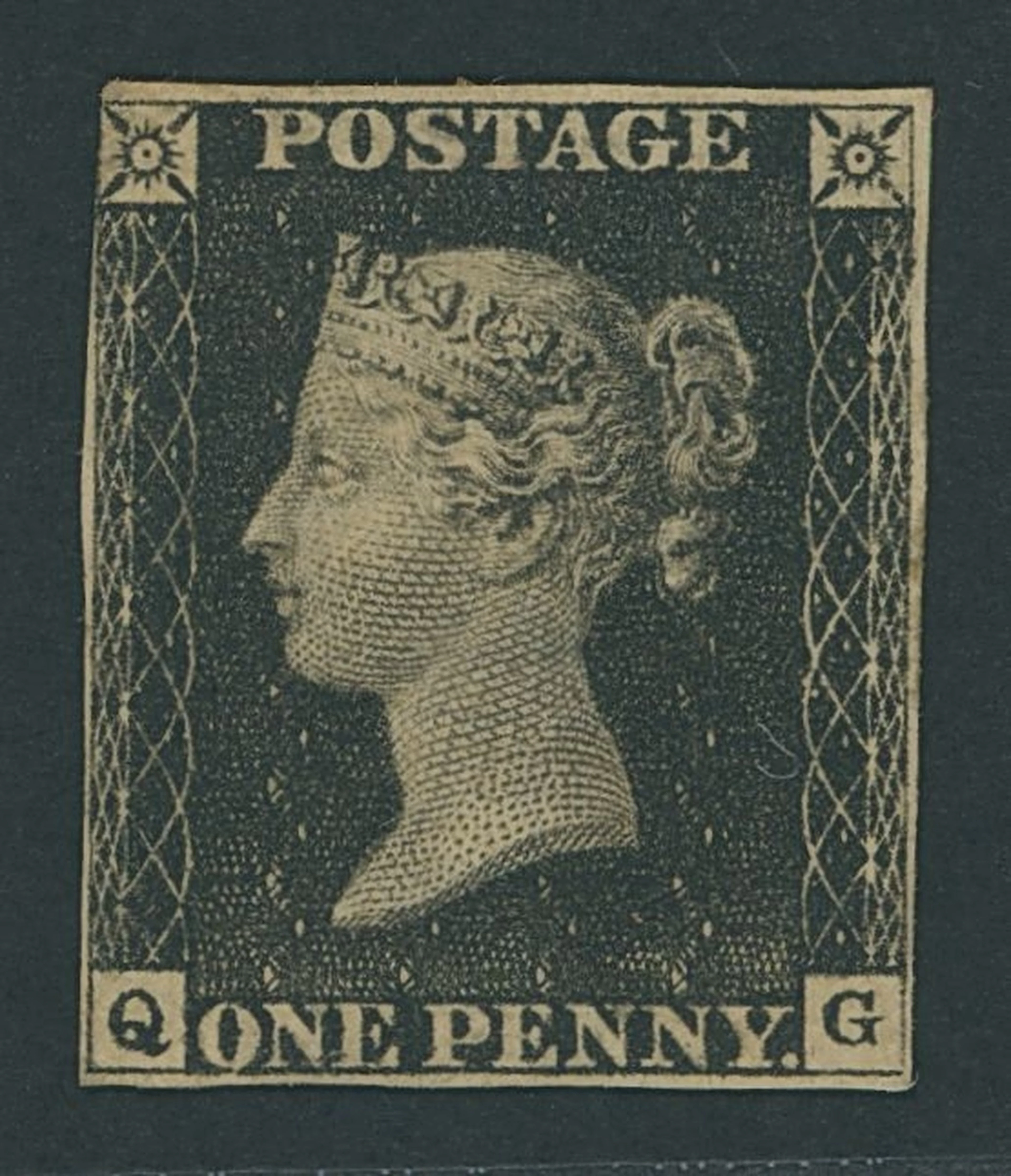 Great Britain 1840 One Penny Black Plate 3 QG, very close margins
