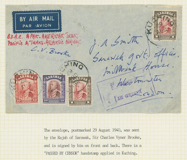 Sarawak Covers and Cancellations Censor Mail 1941 (25 June) and (29