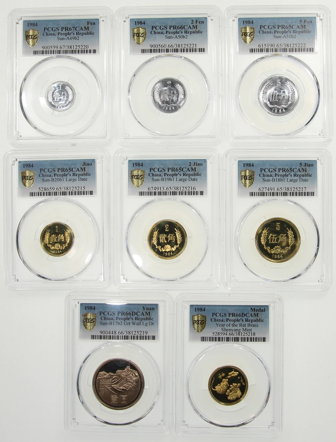 People's Republic of China, a proof set of 1984 circulating coins