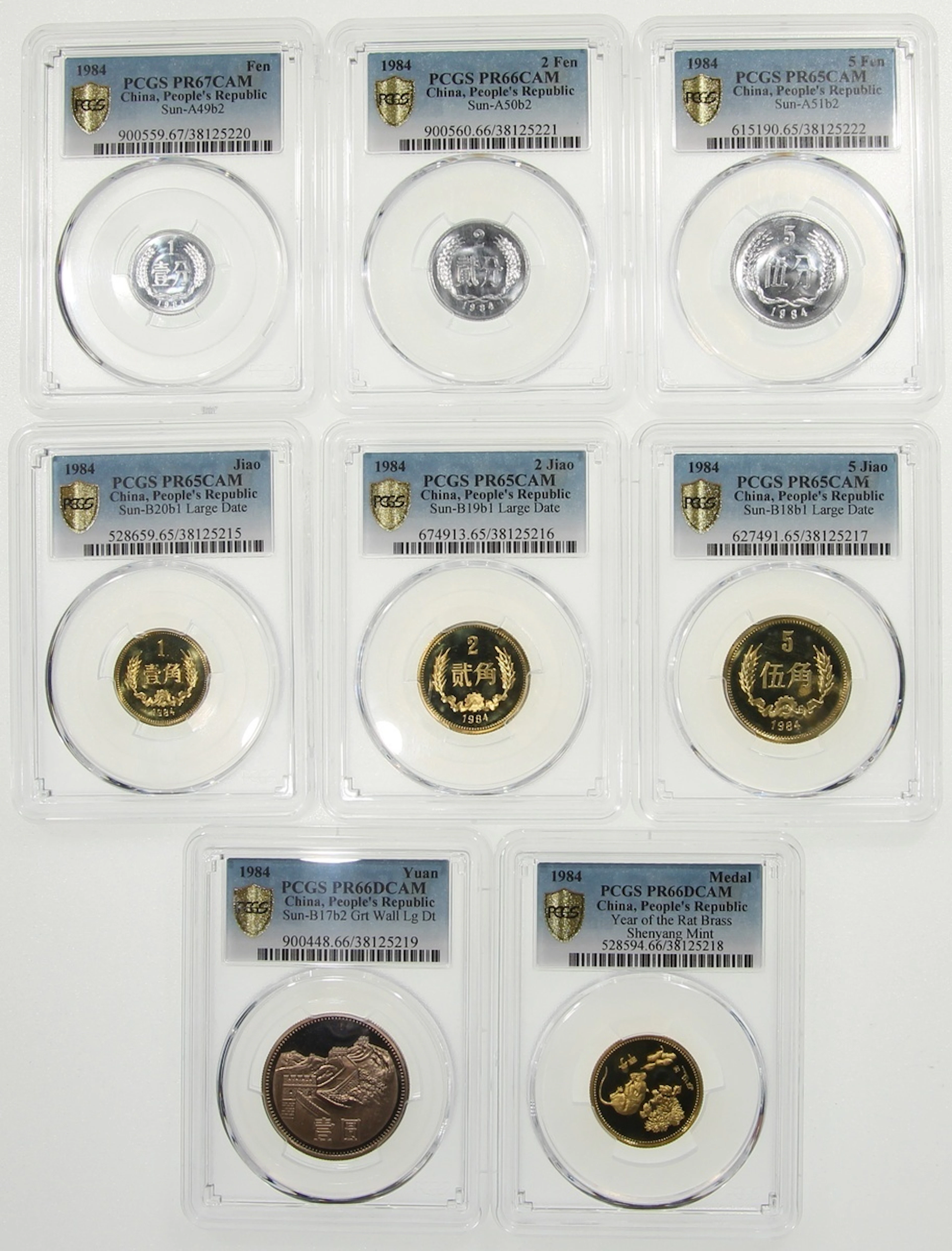 People's Republic of China, a proof set of 1984 circulating coins