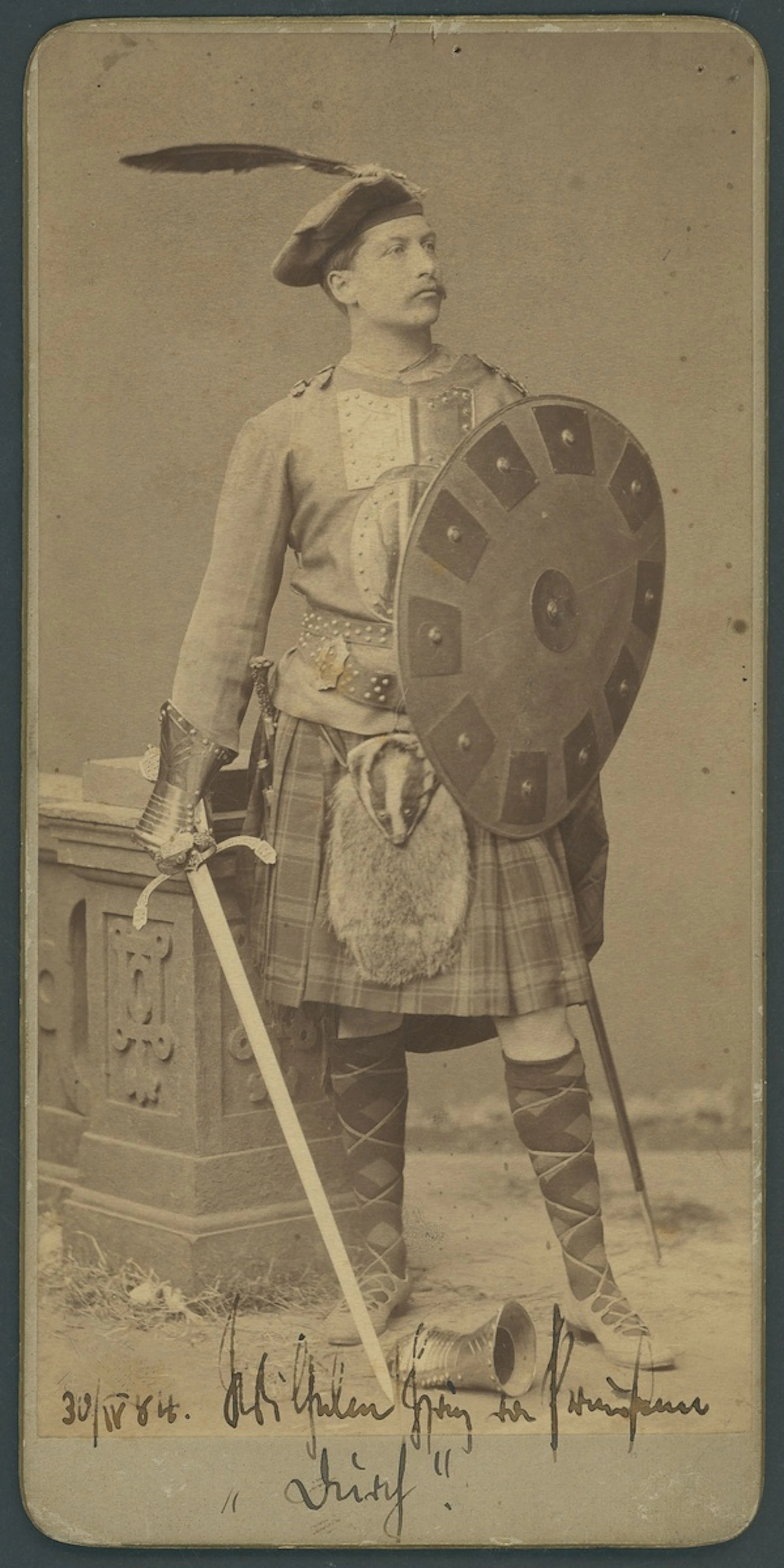 Germany Royalty Kaiser Wilhelm II 1884 Studio photograph of the future