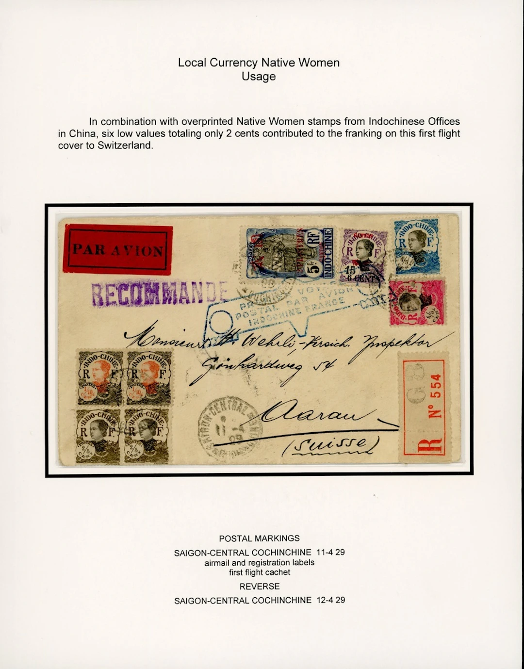 Indo-China French Indo-Chinese Post Office 1922 Native Women issue