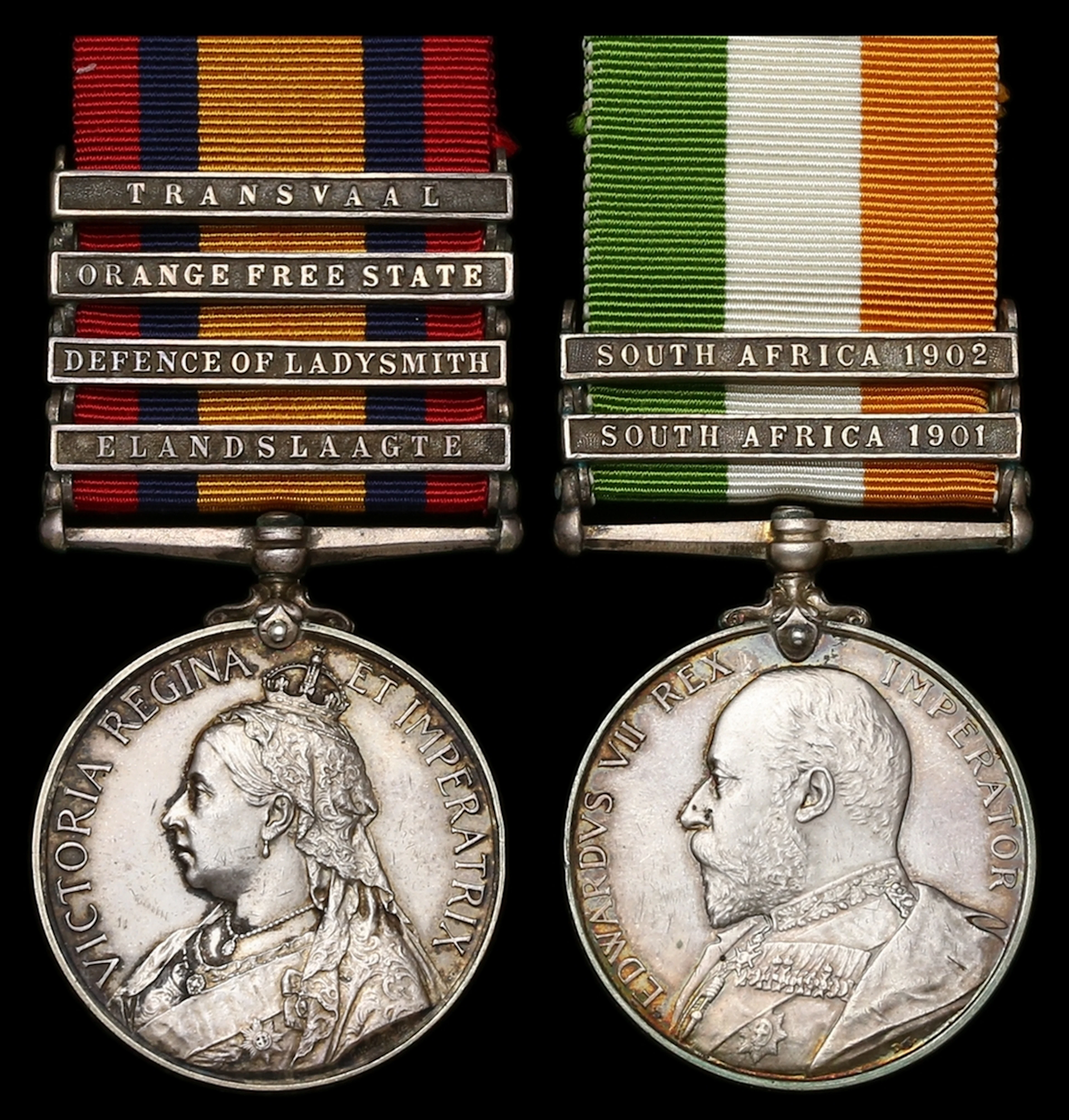 Pair: Private W. Steel, 5th Royal Irish Lancers Queen's South Africa