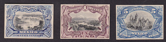1884-1913 Post-Classic Period 1899, "Aguilitas", 50c., 1p. and 5p.