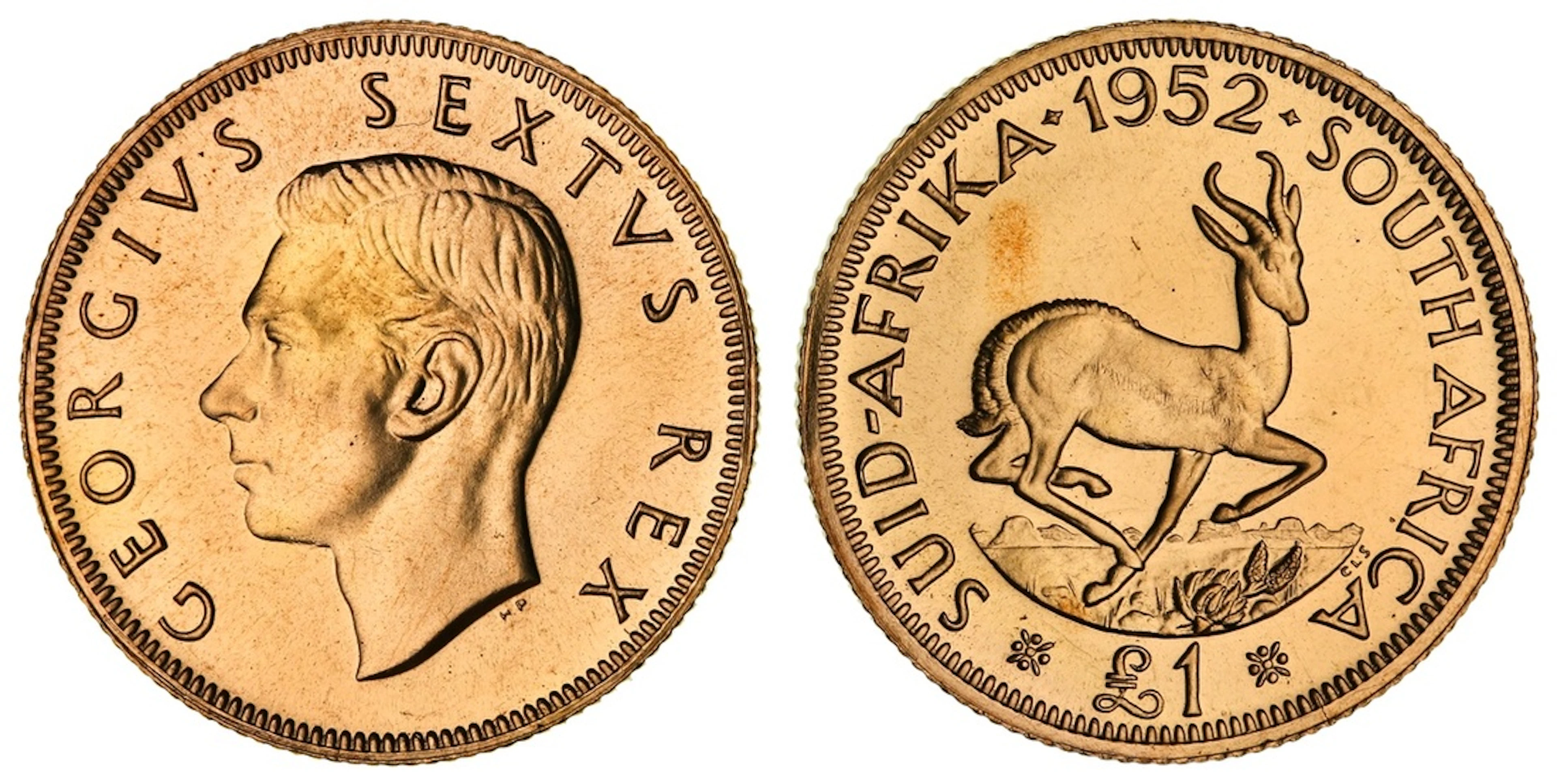 NGC PF67 | South Africa, George VI (1936-1952), Proof Gold Pond, 1952