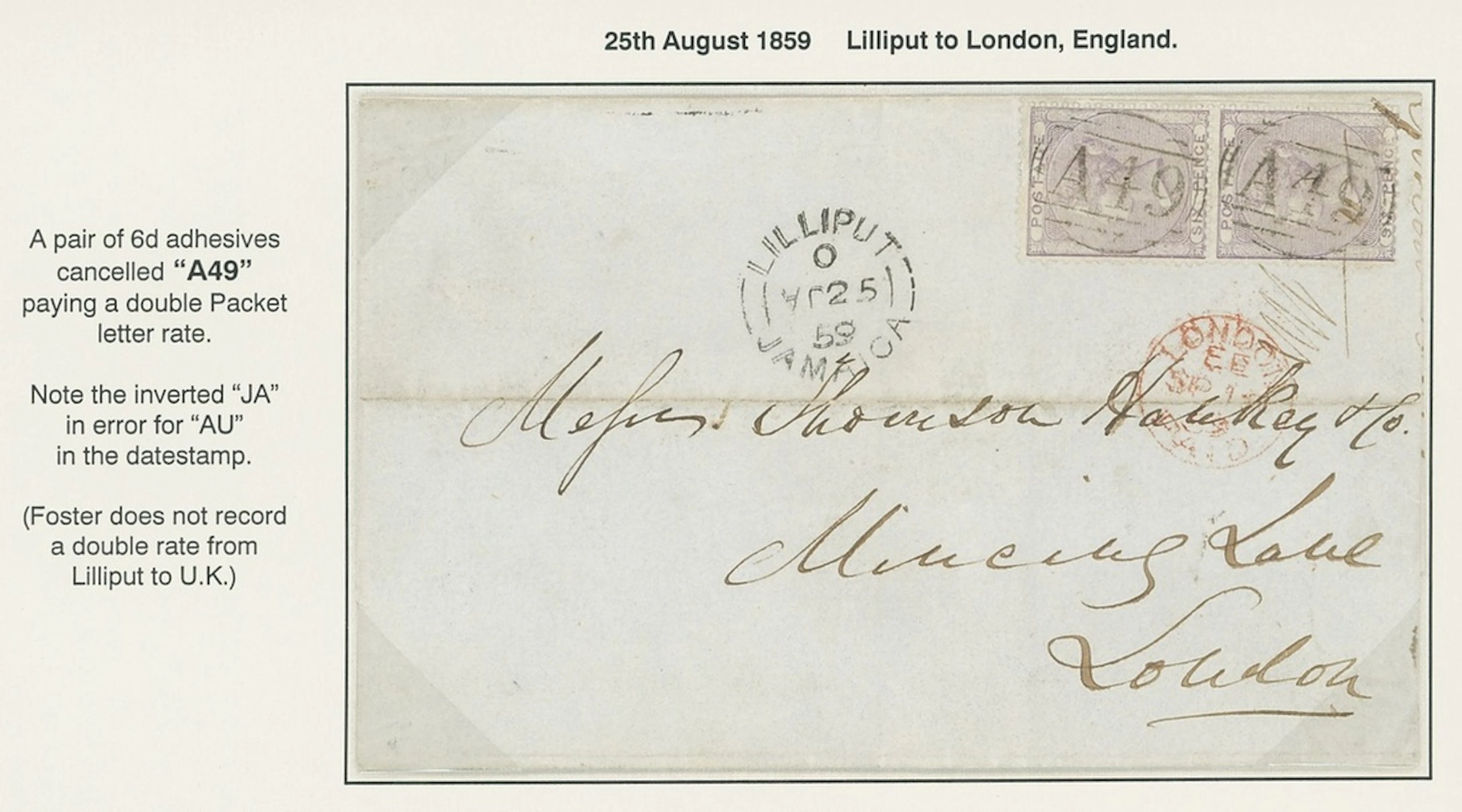 Jamaica Great Britain used in Jamaica Imperial Issues used at Post