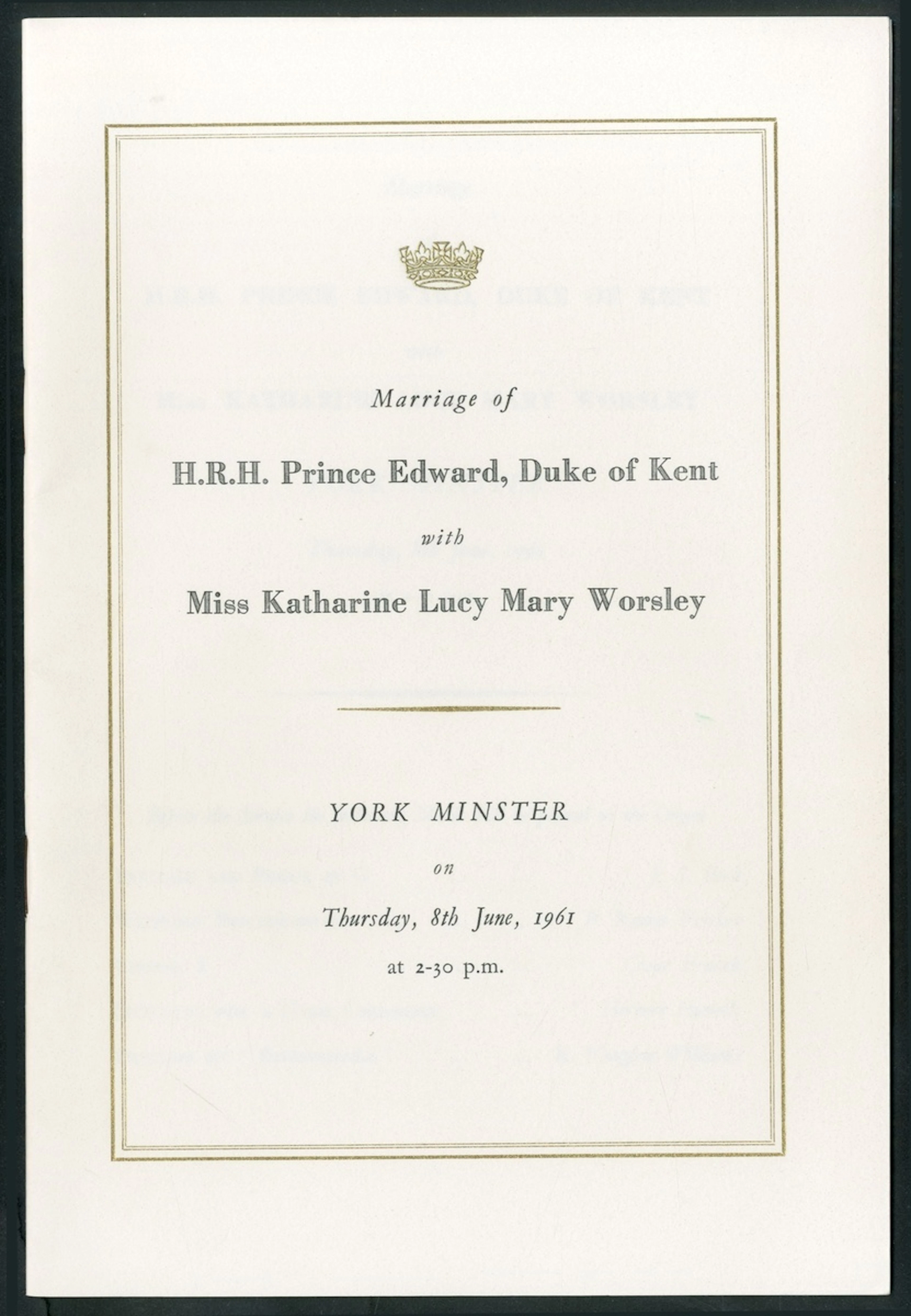 Great Britain Royalty Royal Weddings 1961-1981 The wedding service
