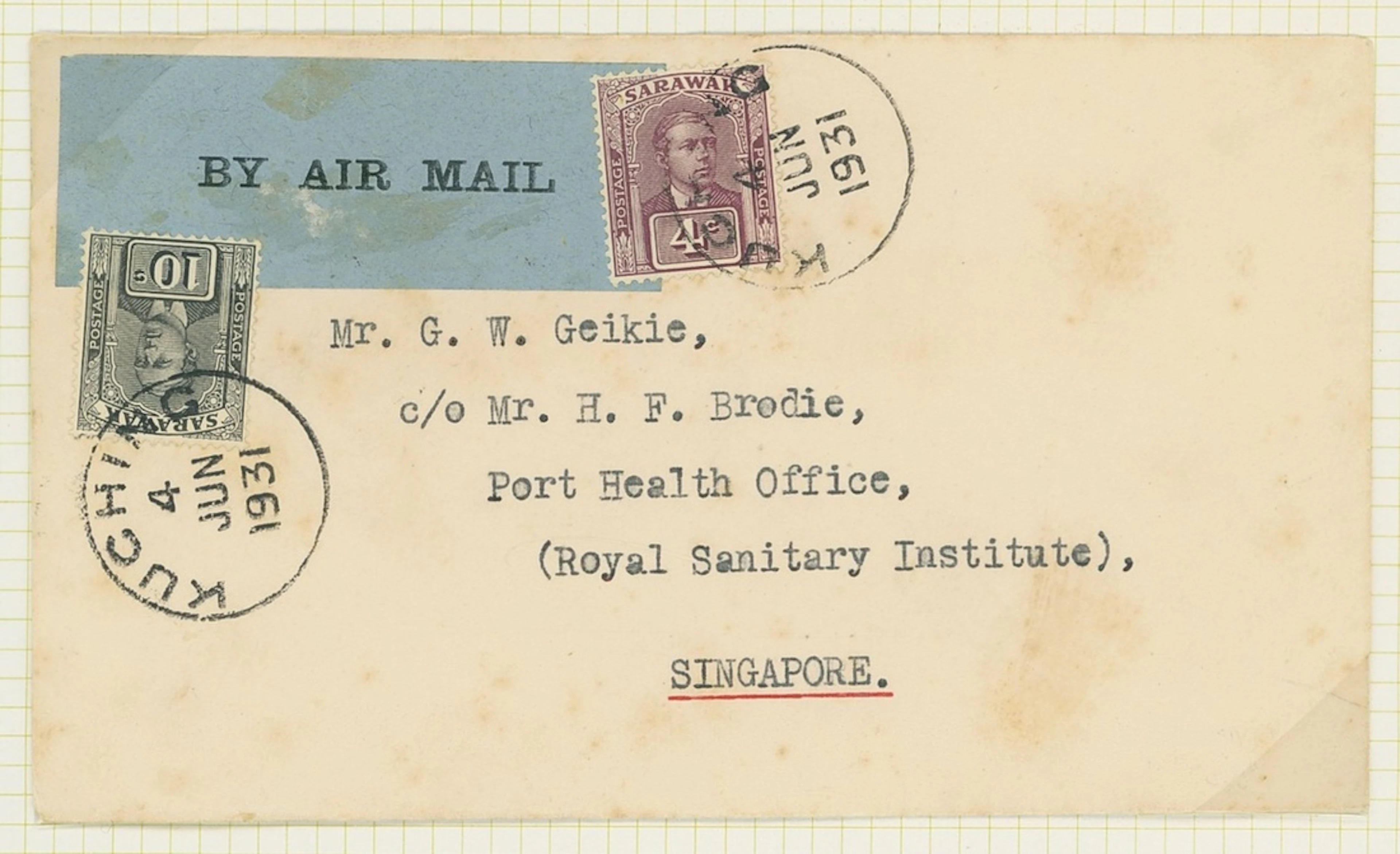 Sarawak Airmails The R.A.F. Survey Flights 1931 (4 June) envelope