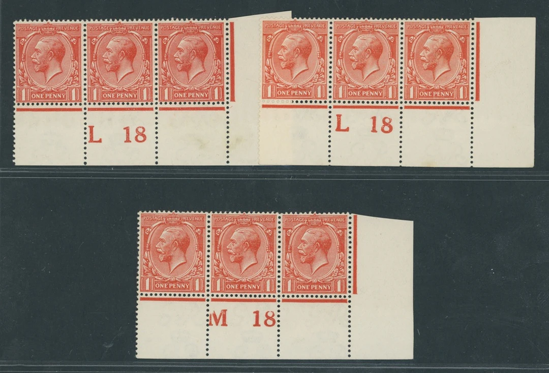 Great Britain King George V 1912-24, Watermark Simple Cypher 1d. orange-vermilio