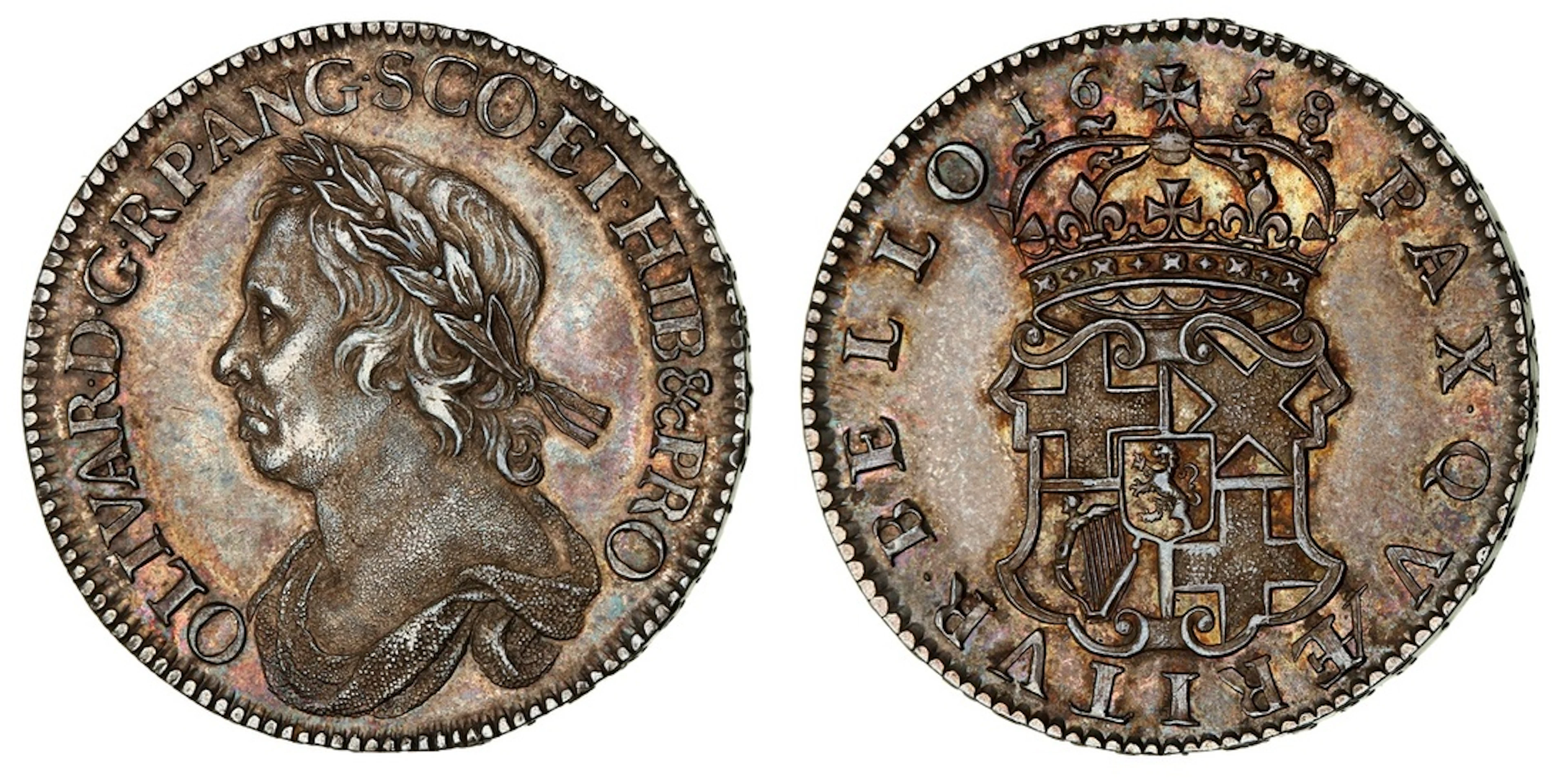NGC MS62 | Cromwell, as Lord Protector (1653-1658), Halfcrown, 1658